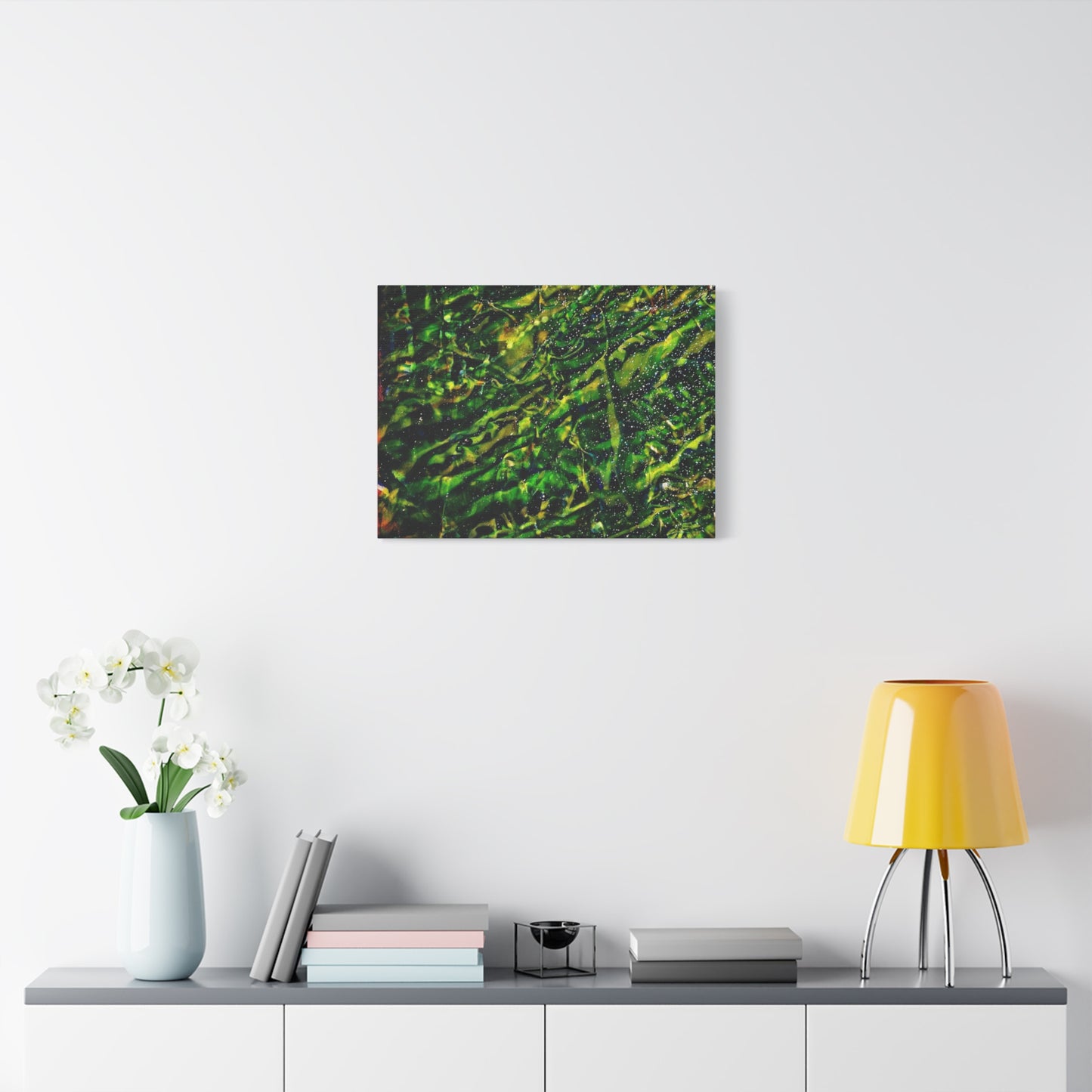 Confessions - Abstract Green Texture Canvas - Matte Stretched Wall Art