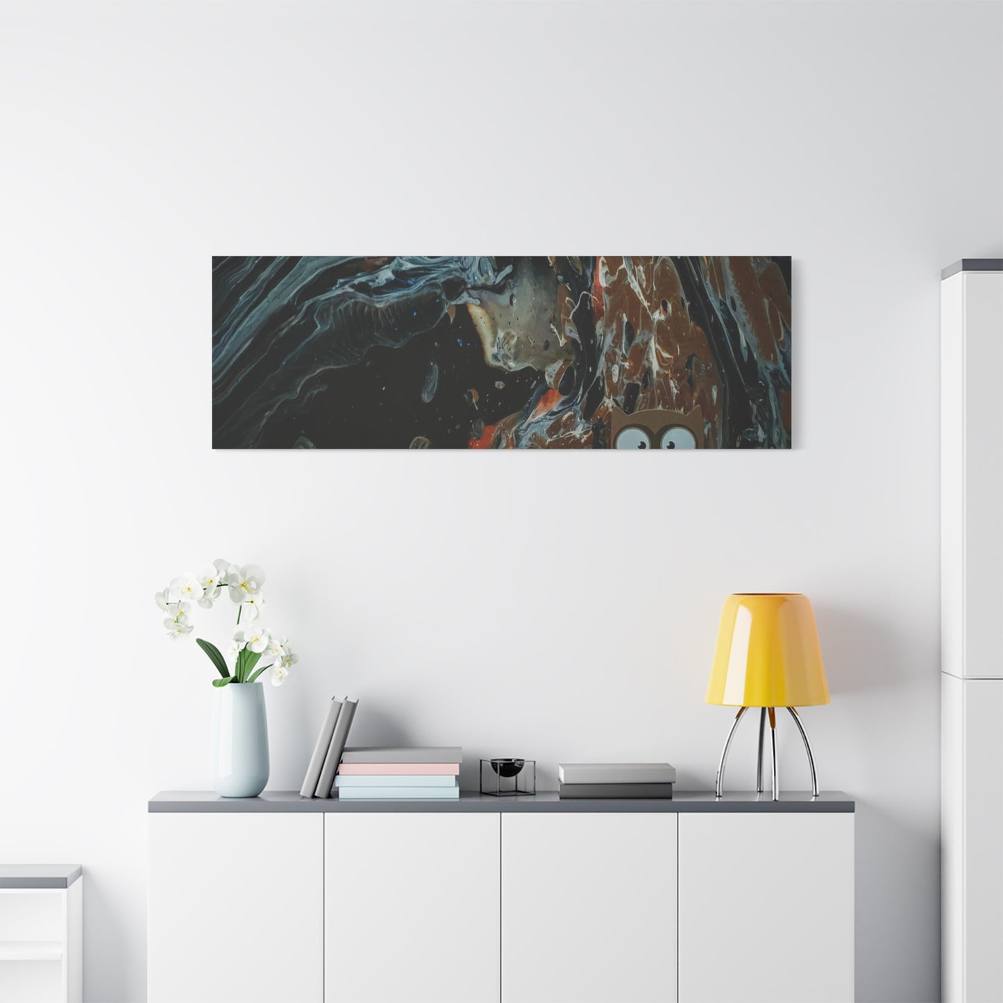Abstract Swirl Owl Matte Canvas Print