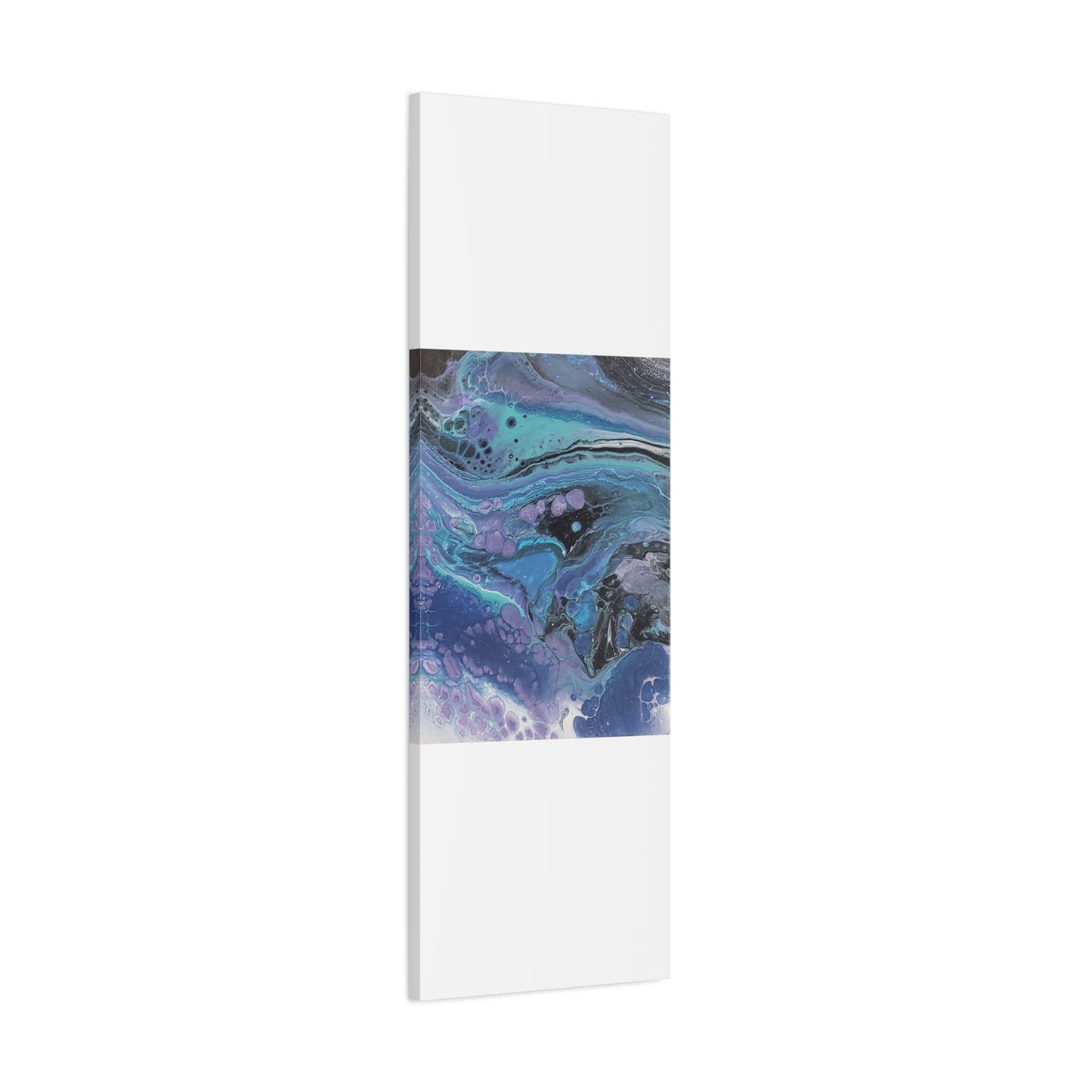 Abstract Ocean Wave Matte Canvas Print — Blue & Purple Fluid Art, Stretched 1.25"