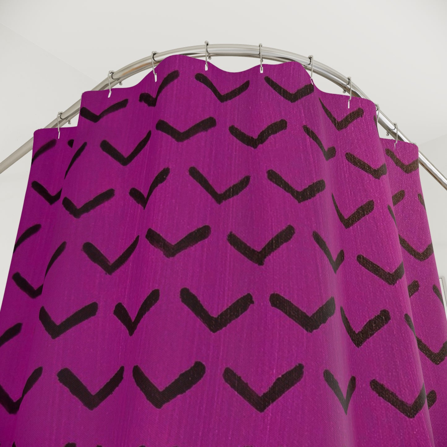 Purple Chevron Shower Curtain – Bold Geometric Bathroom Decor