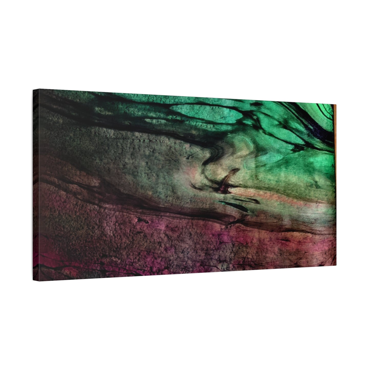 flame tempered pour - Abstract Teal & Magenta Canvas Wall Art — Matte Stretched 1.25"