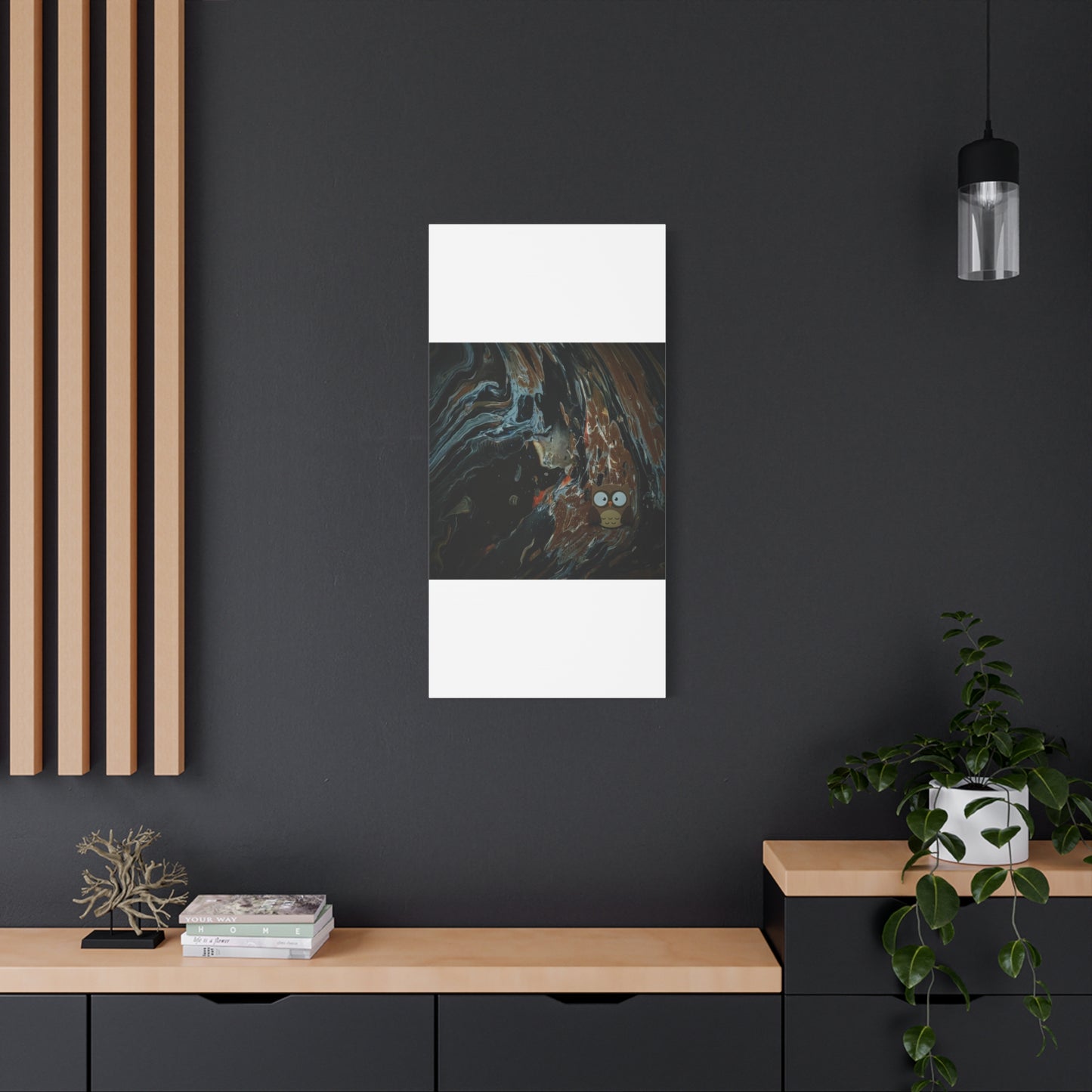 Abstract Swirl Owl Matte Canvas Print