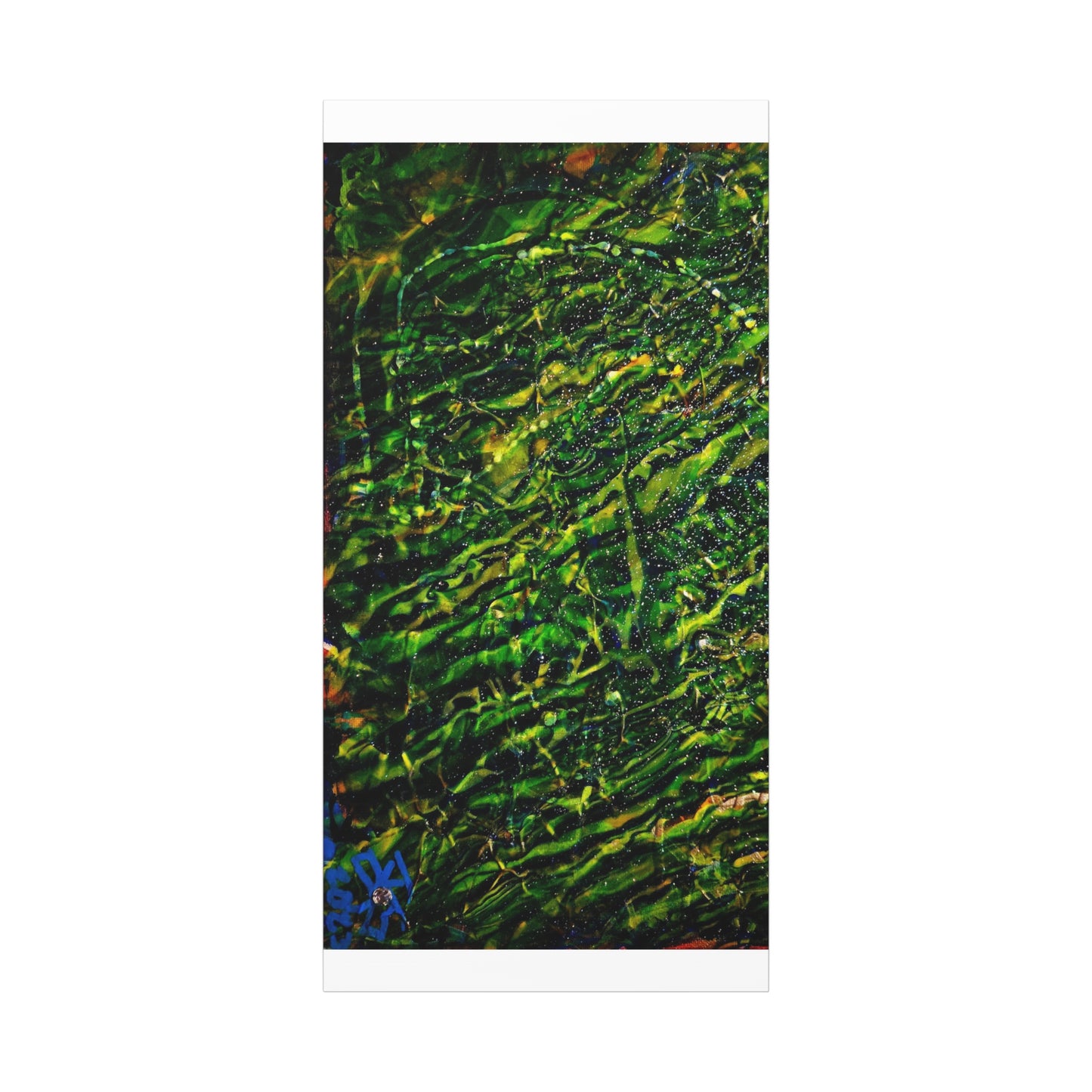 Confessions - Abstract Green Texture Canvas - Matte Stretched Wall Art