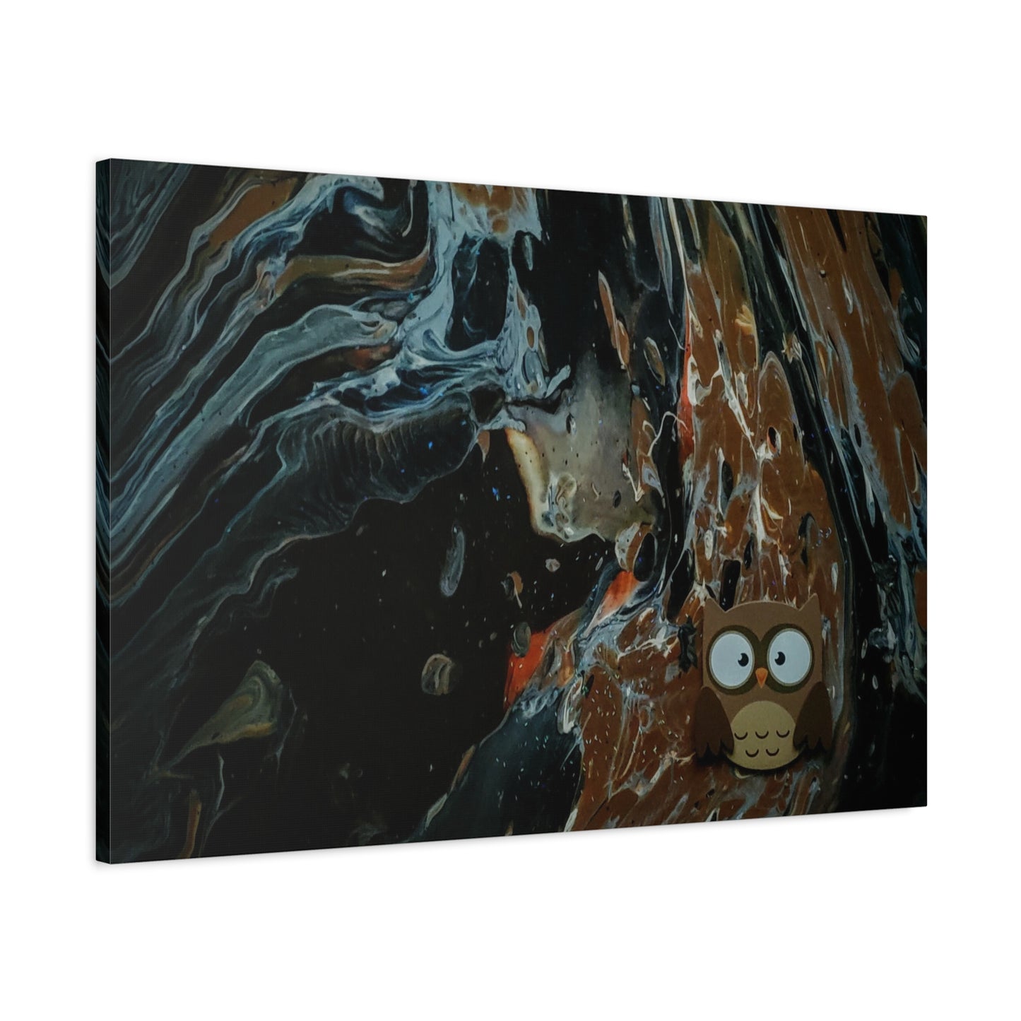 Abstract Swirl Owl Matte Canvas Print