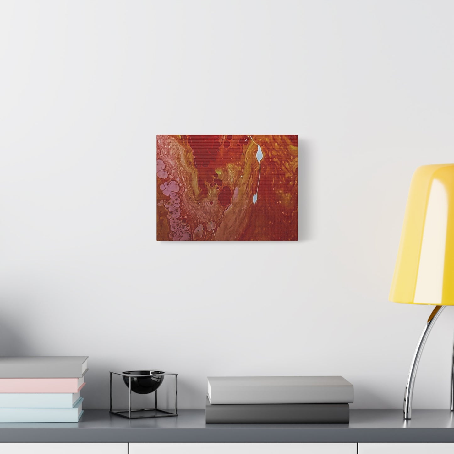 Abstract Red Fluid Art Canvas Print — Matte Stretched Wall Art