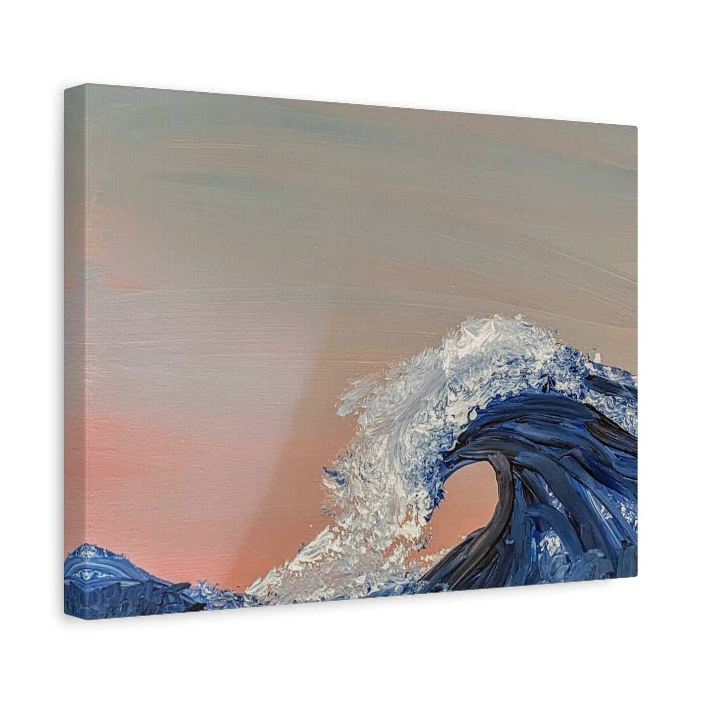 California_Coast - Ocean Wave Canvas Art — Blue Wave Seascape Matte Stretched Canvas