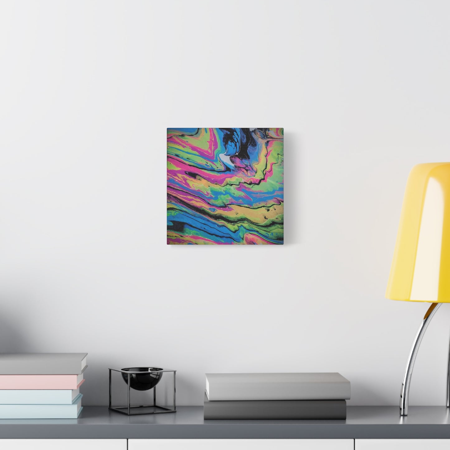 Abstract Neon Fluid Art Canvas Print — Vibrant Psychedelic Wall Decor