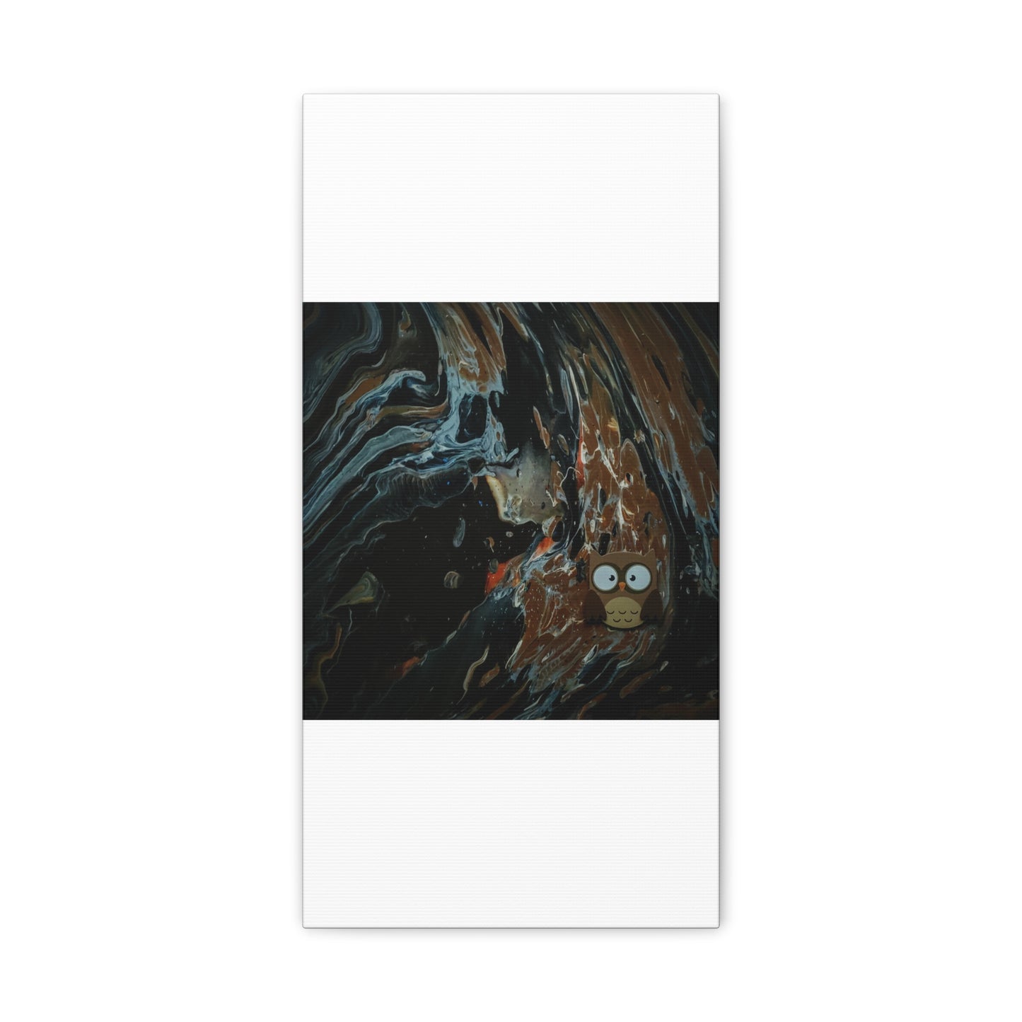 Abstract Swirl Owl Matte Canvas Print