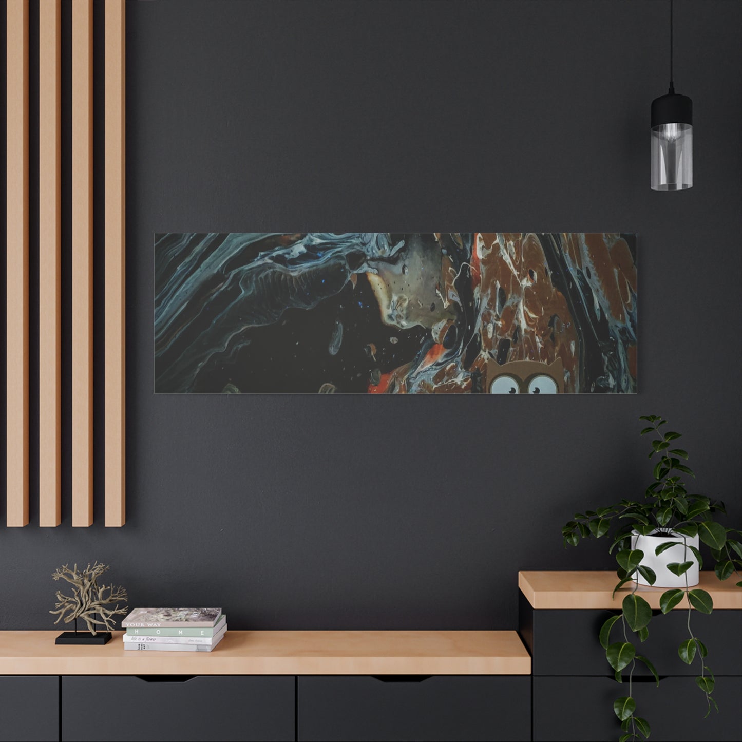 Abstract Swirl Owl Matte Canvas Print