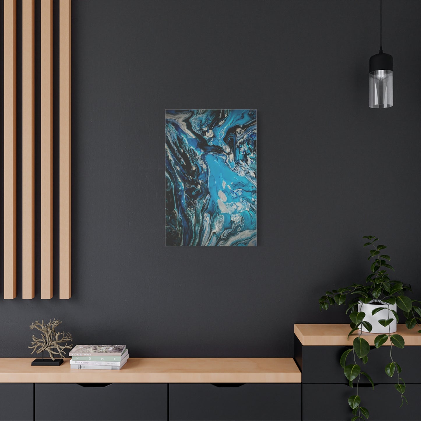 Blue Ocean Abstract Matte Canvas Print — Stretched Wall Art
