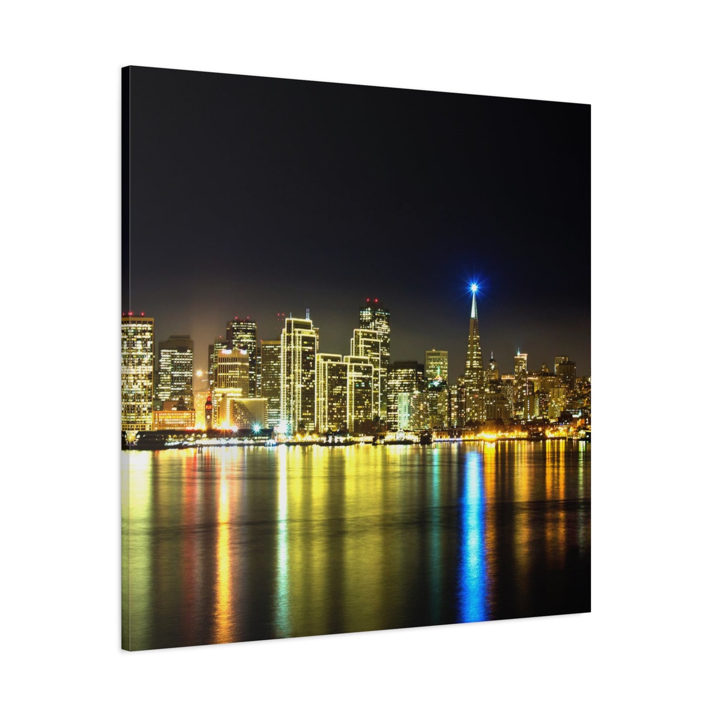 San Francisco Night Skyline Matte Canvas Print — Stretched 1.25"