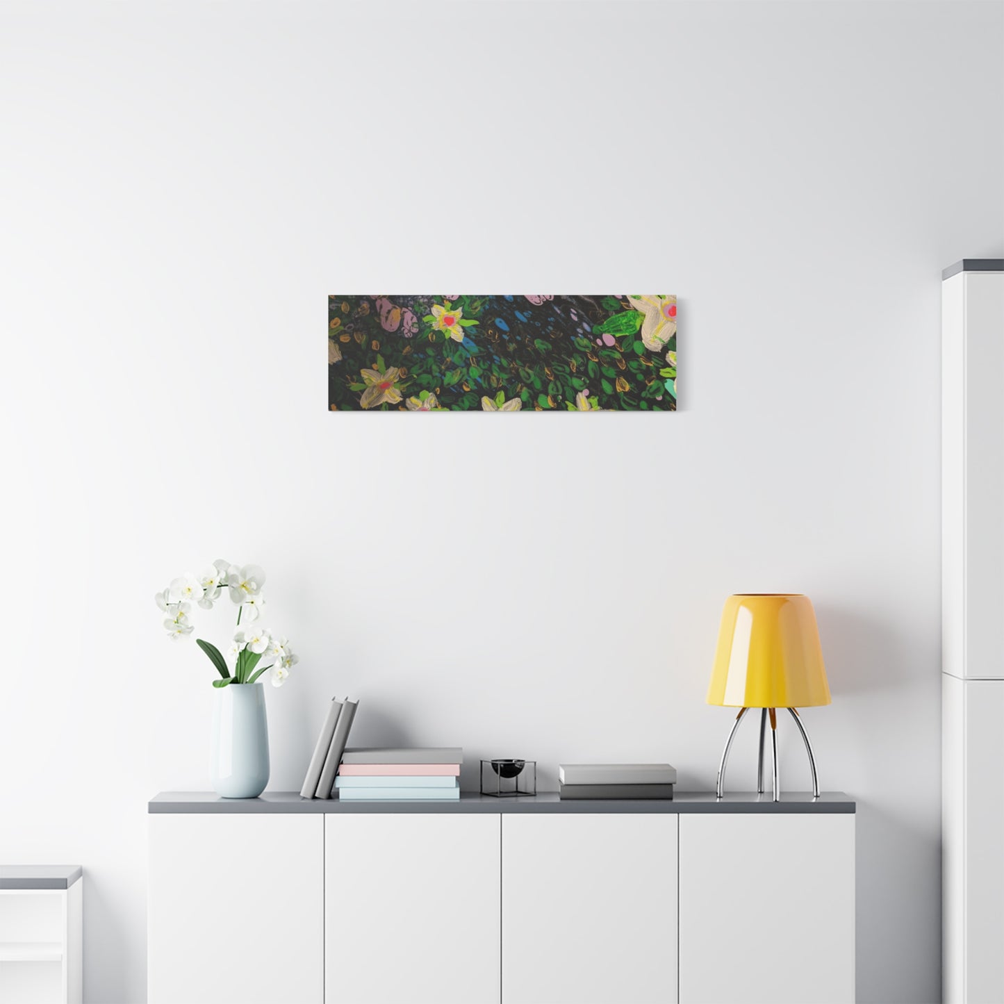 Floetrol&Flowers - Night Pour Garden Matte Canvas Print — Stretched Wall Art
