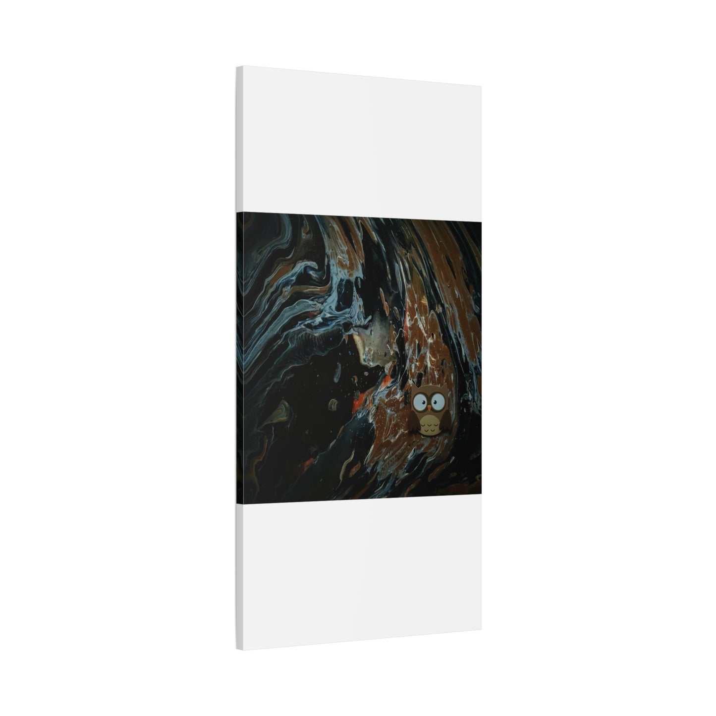 Abstract Swirl Owl Matte Canvas Print