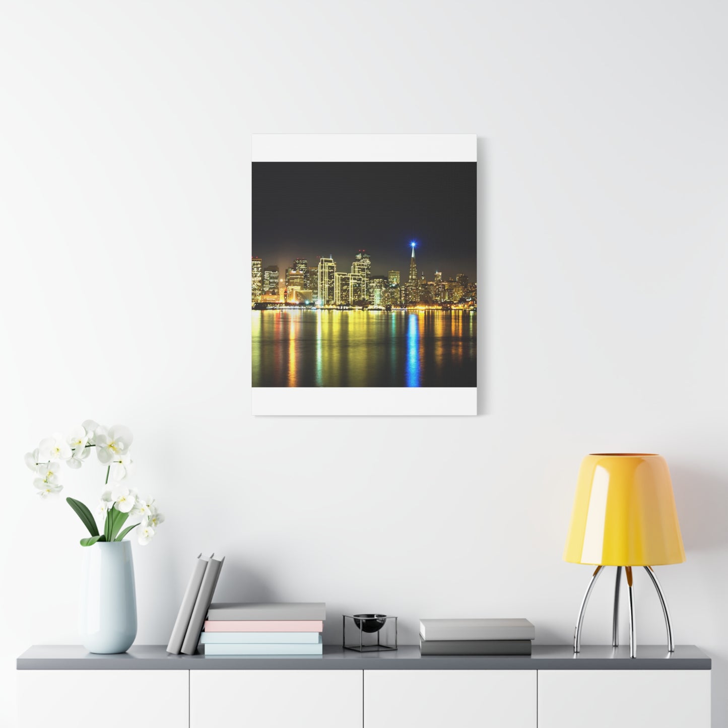 San Francisco Night Skyline Matte Canvas Print — Stretched 1.25"
