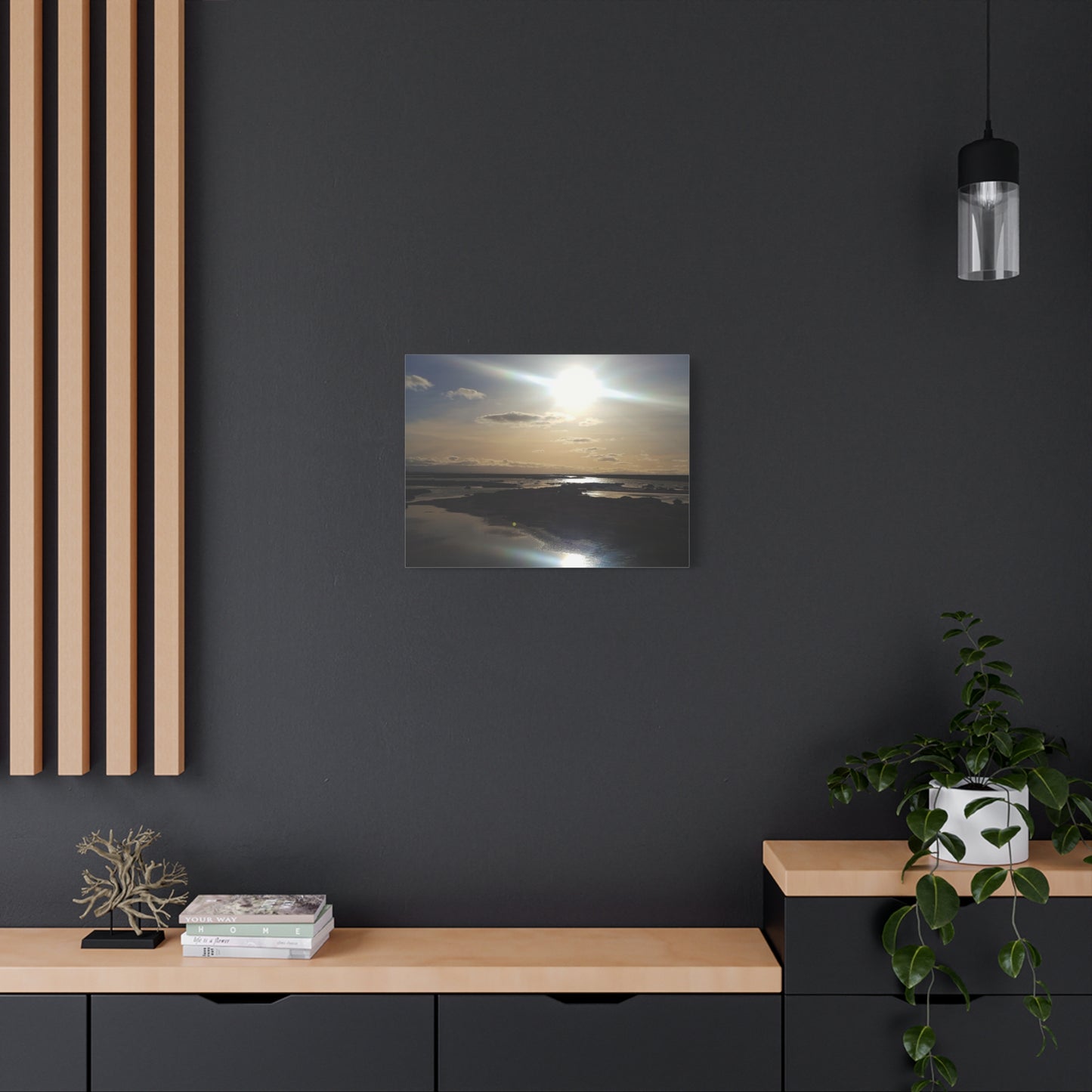 Sunlit Coastal Reflection (don edwards preserve)Canvas Print — Matte Stretched Wall Art
