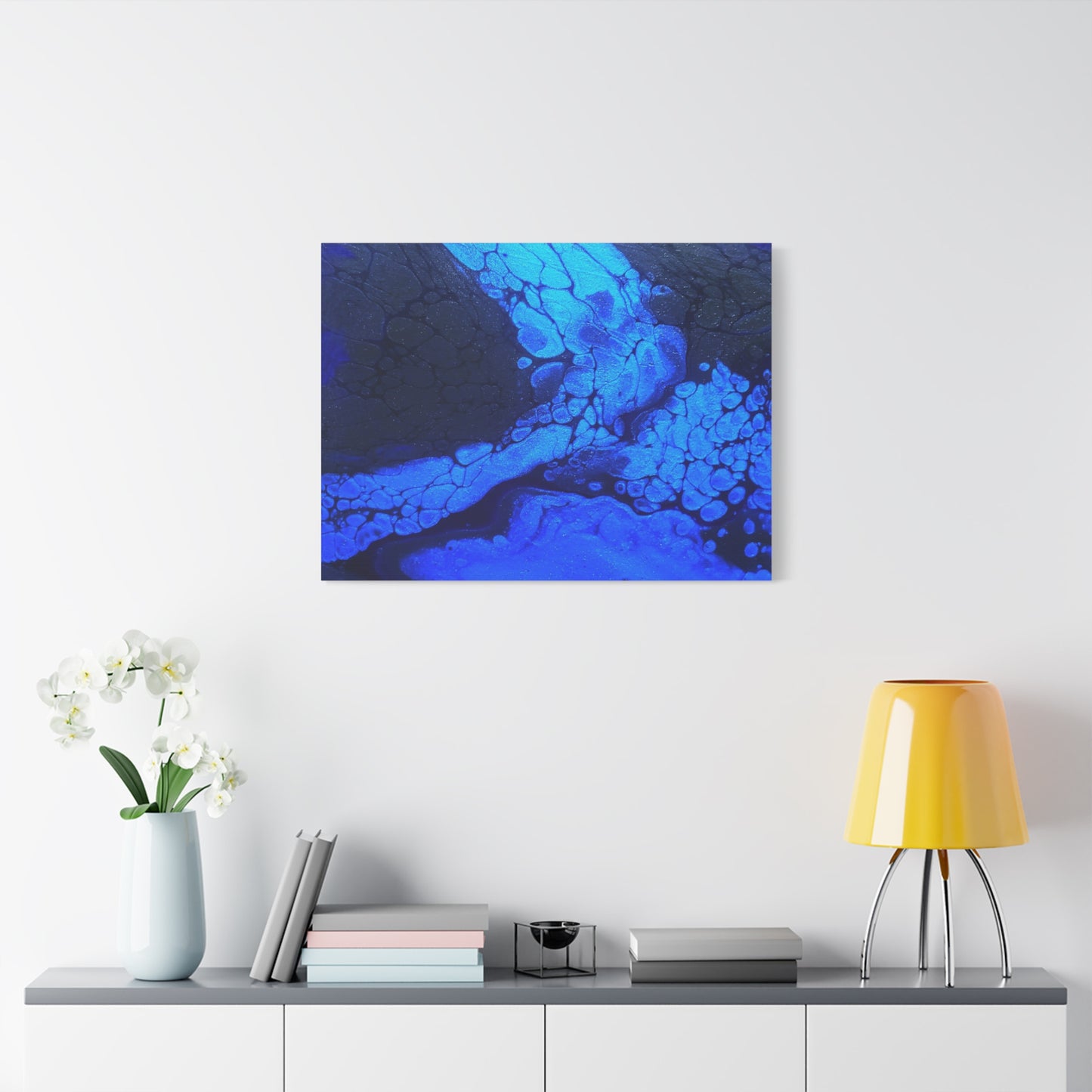 Abstract Blue Ocean Canvas Print — Matte Stretched Wall Art
