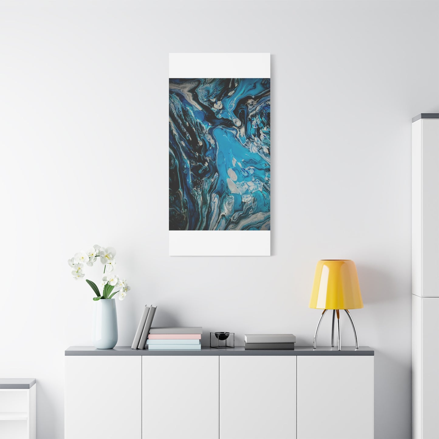 Blue Ocean Abstract Matte Canvas Print — Stretched Wall Art