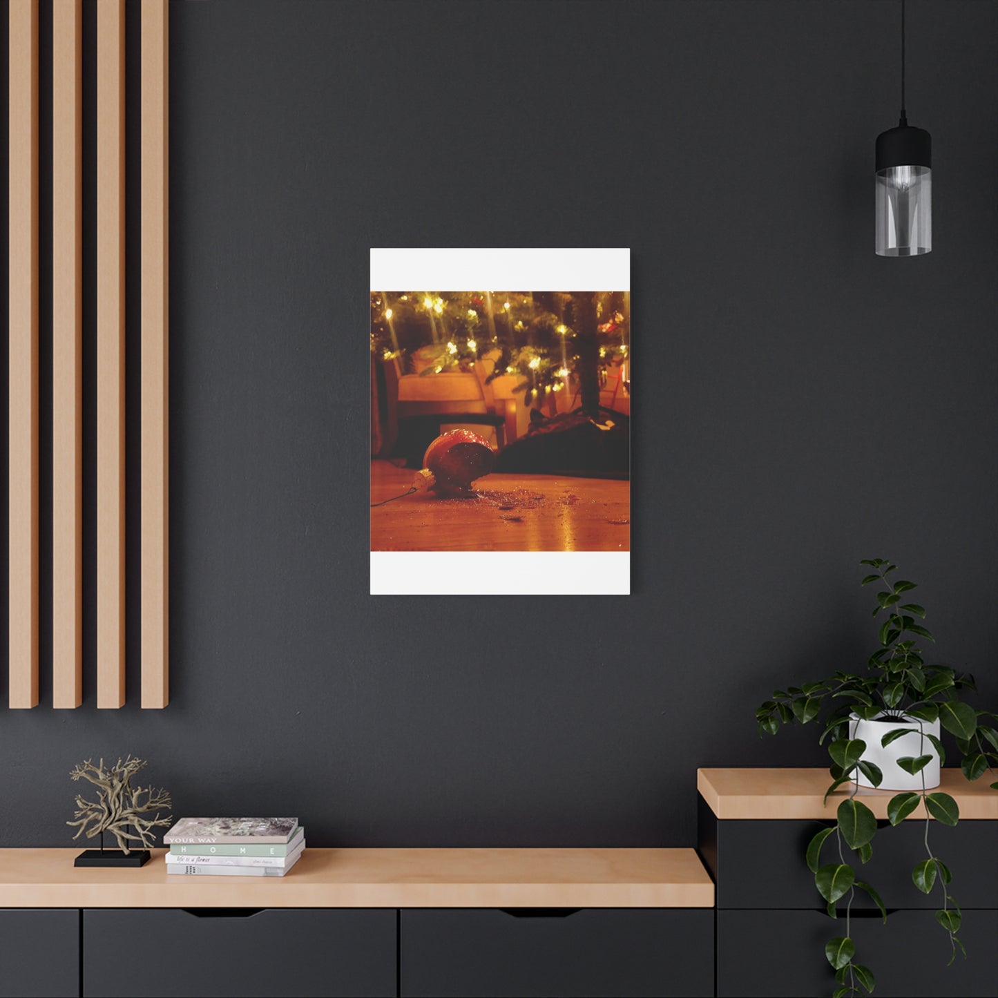 Christmas Tree Ornament Photo Canvas – Cozy Holiday Still Life Wall Art