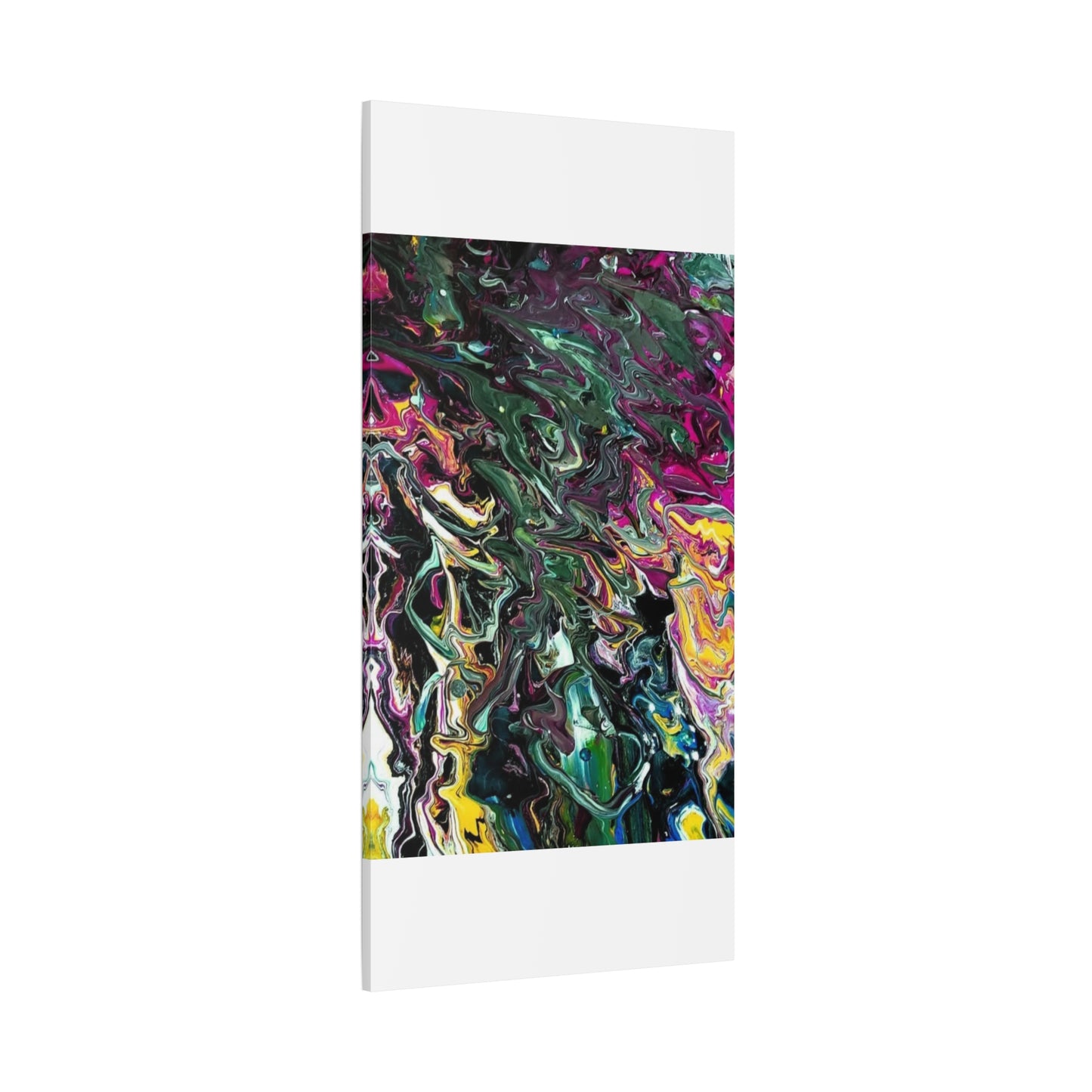 chaos in the garden - Abstract Fluid Art Matte Canvas Print - Colorful Swirl Wall Art