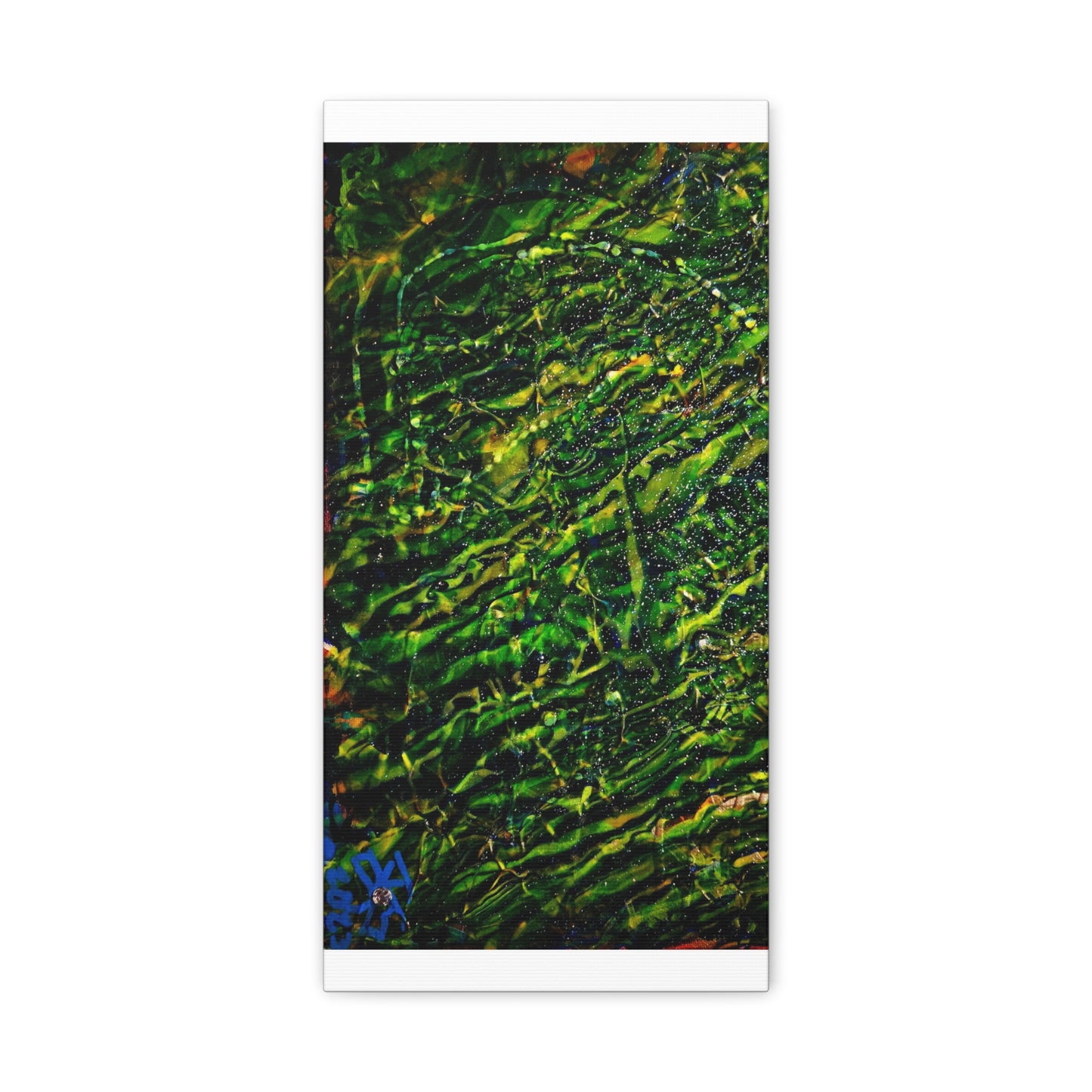 Confessions - Abstract Green Texture Canvas - Matte Stretched Wall Art
