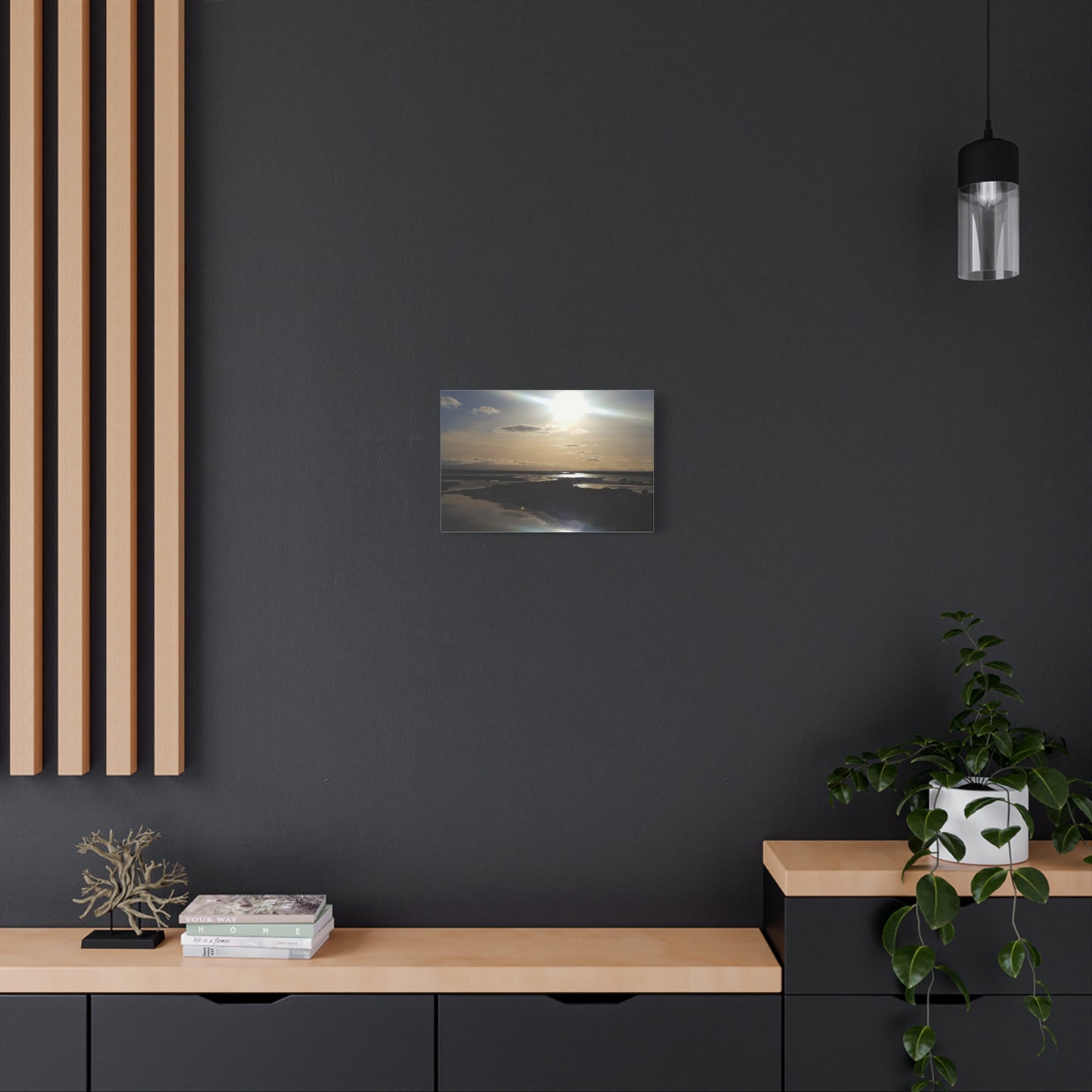 Sunlit Coastal Reflection (don edwards preserve)Canvas Print — Matte Stretched Wall Art