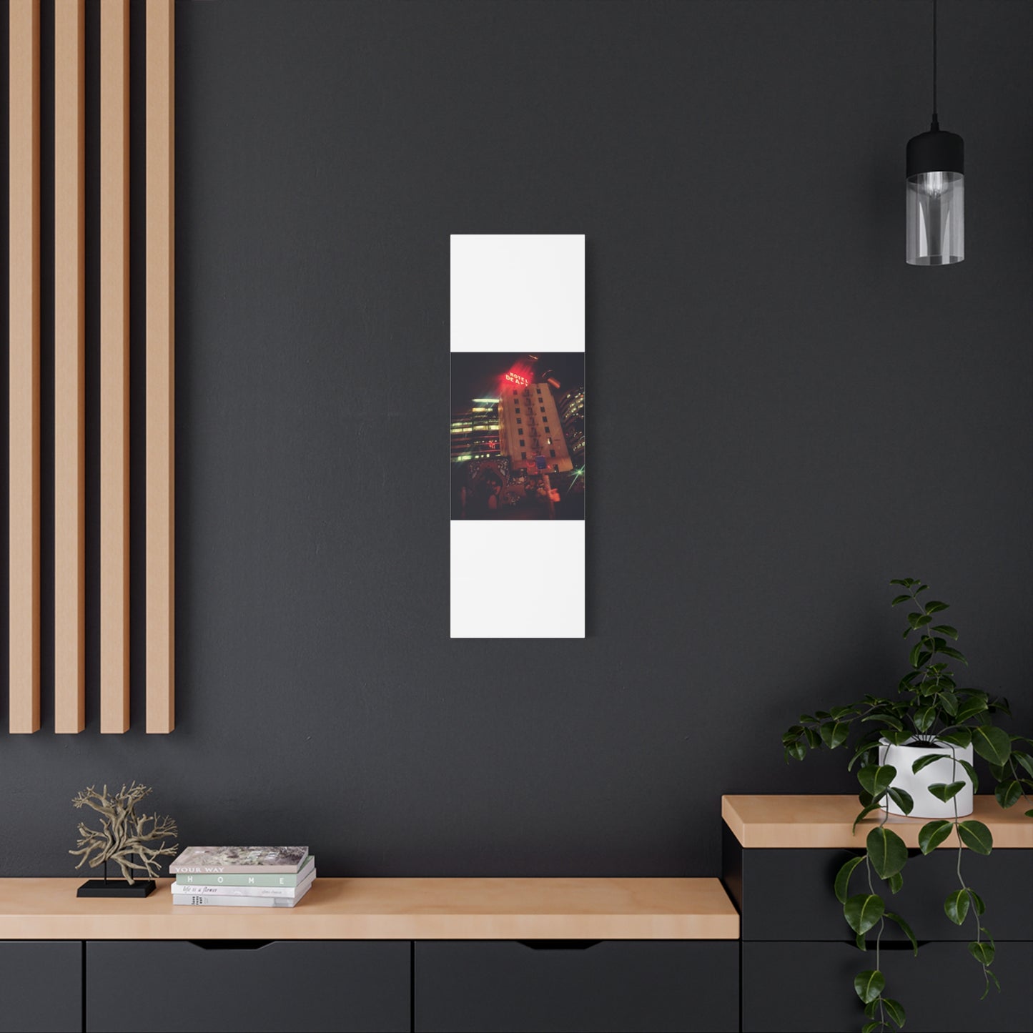 Hotel DeAnza - City Nightscape Canvas Print — Urban Street Art Building Matte Stretched 1.25"