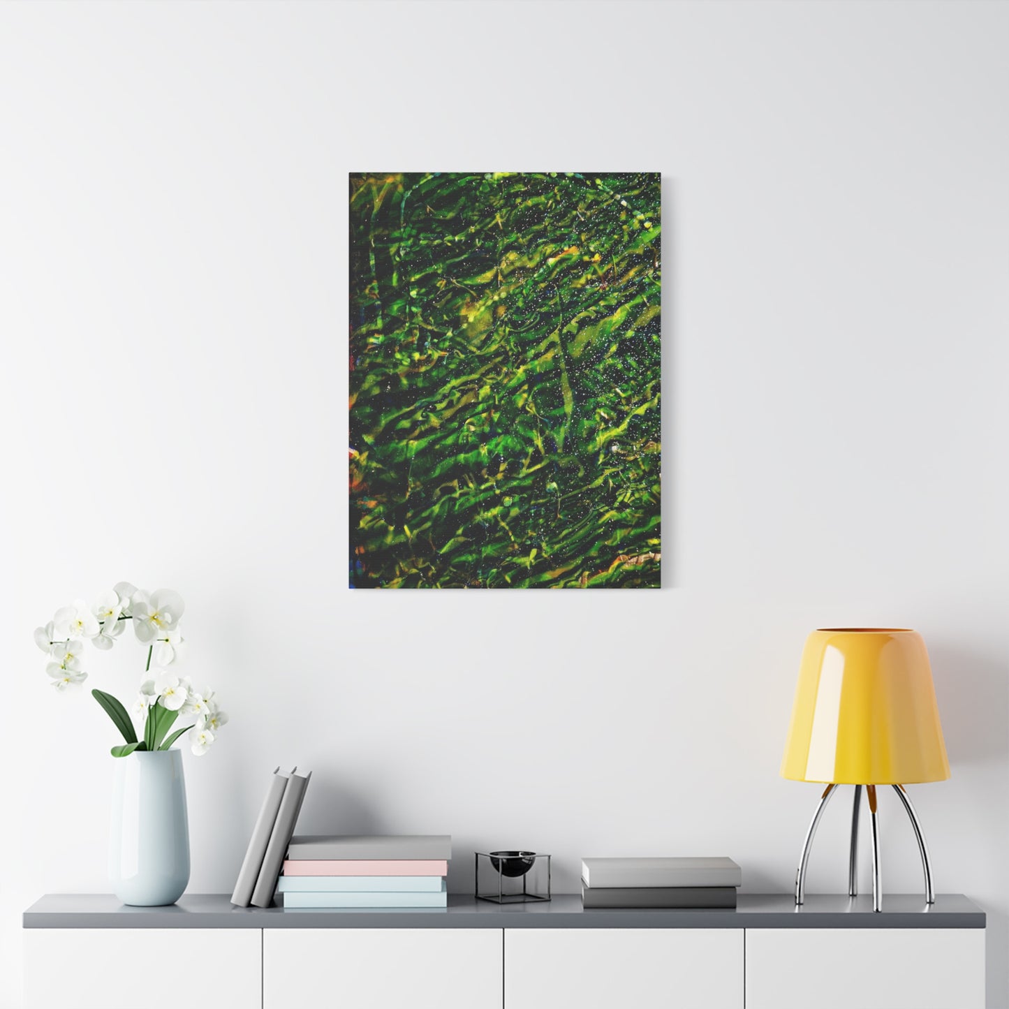 Confessions - Abstract Green Texture Canvas - Matte Stretched Wall Art