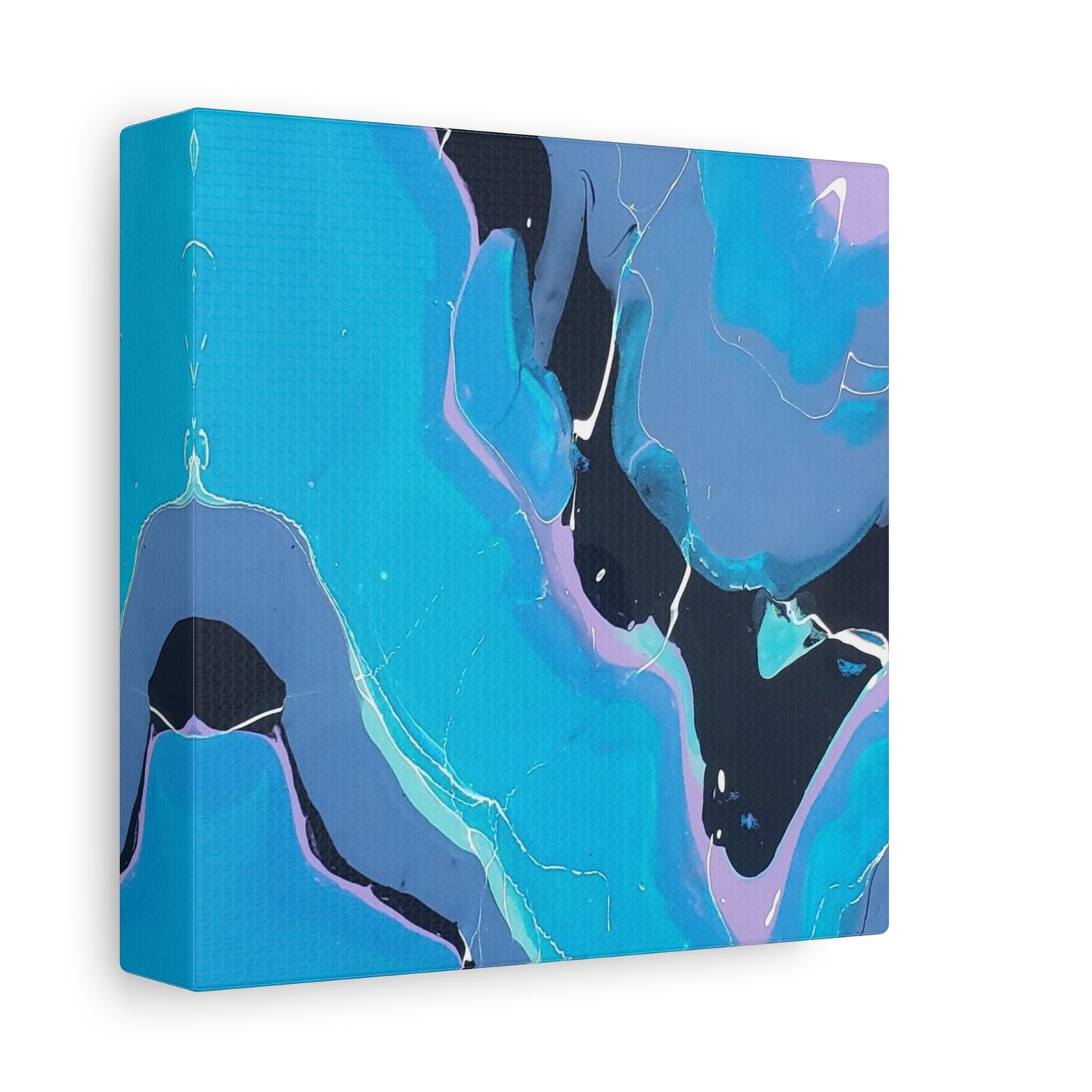 Abstract Blue Fluid Art Canvas Print — Matte Stretched Wall Art 1.25"