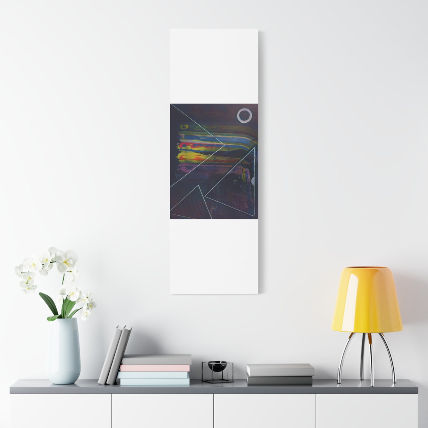 Abstract Geometric Canvas Art - 2025 astronomy – Colorful Drip Triangle Stretched Canvas