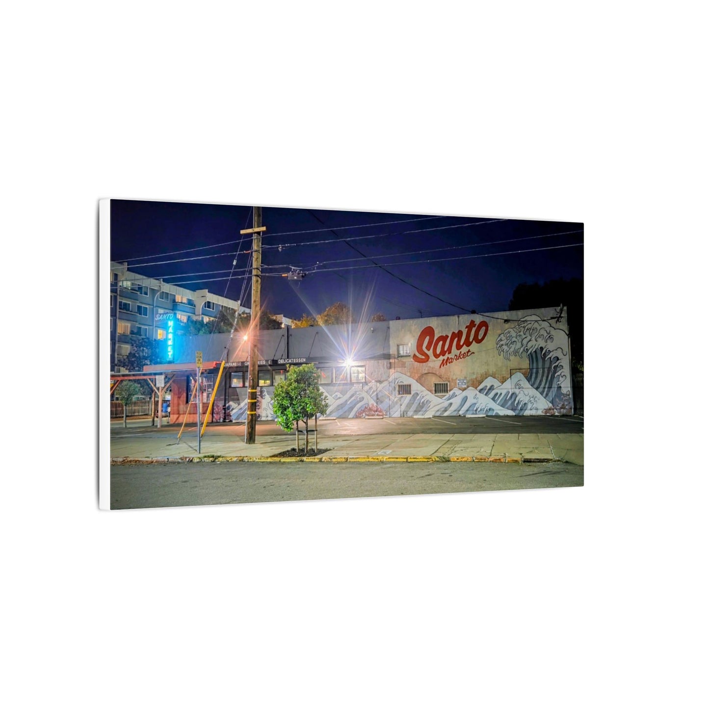 Santo Market Mural (7th&taylor)— Nighttime Urban Wall Art