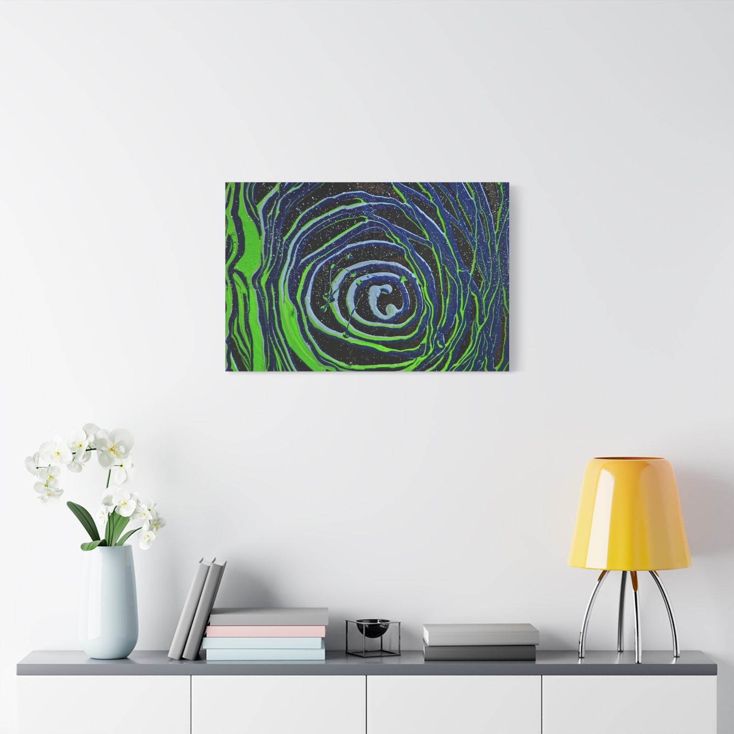 Abstract Green Swirl Matte Canvas Art — Stretched 1.25" Wall Décor