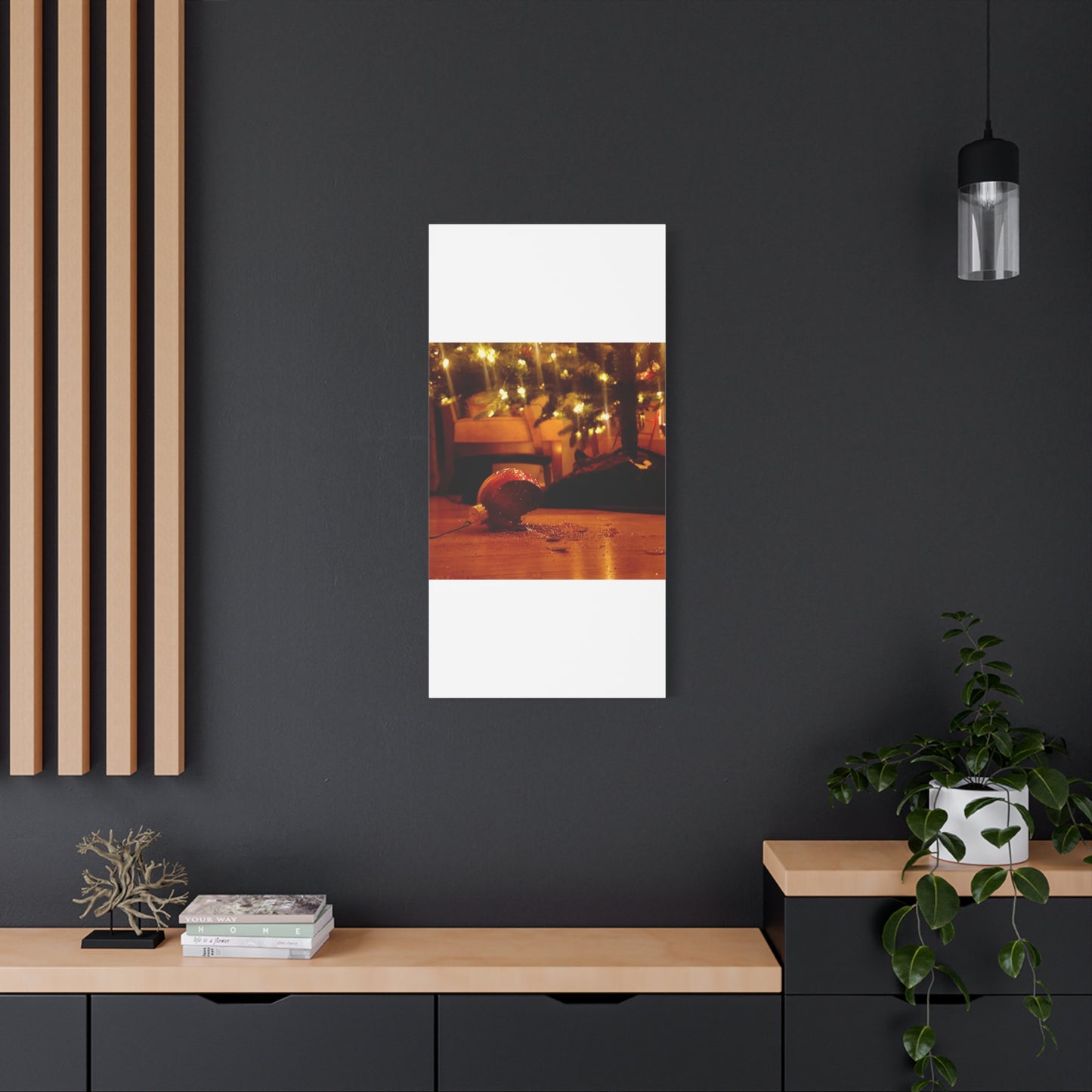 Christmas Tree Ornament Photo Canvas – Cozy Holiday Still Life Wall Art