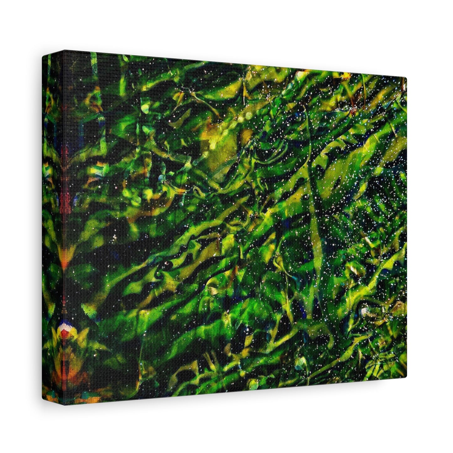Confessions - Abstract Green Texture Canvas - Matte Stretched Wall Art
