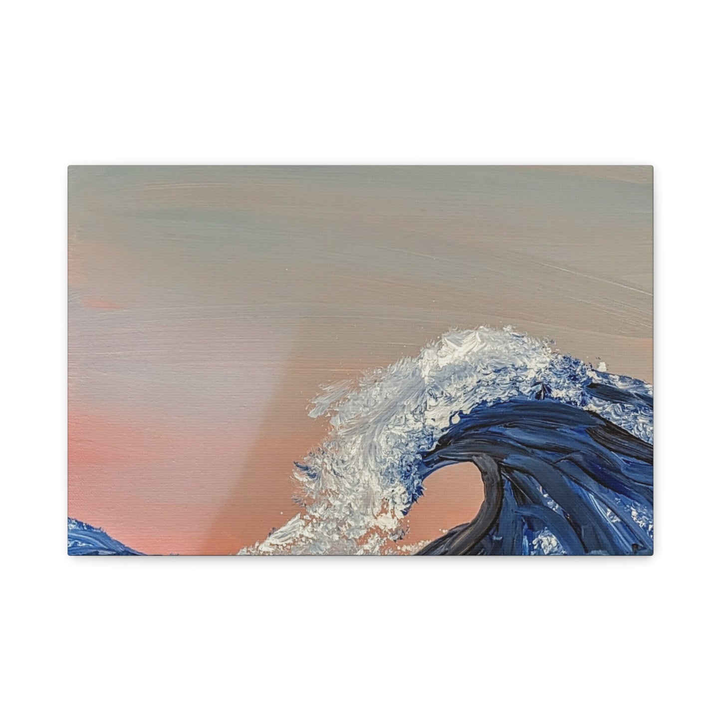 California_Coast - Ocean Wave Canvas Art — Blue Wave Seascape Matte Stretched Canvas