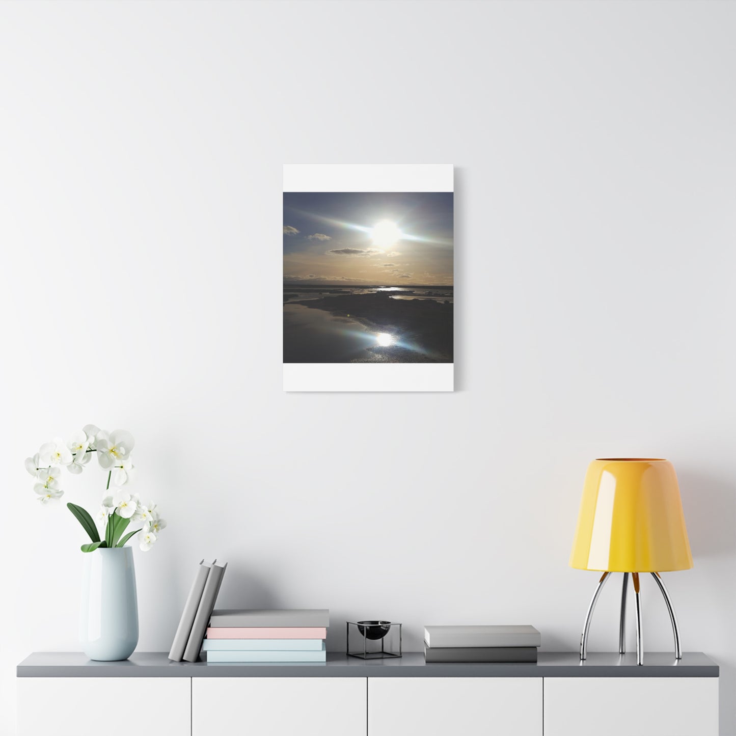 Sunlit Coastal Reflection (don edwards preserve)Canvas Print — Matte Stretched Wall Art