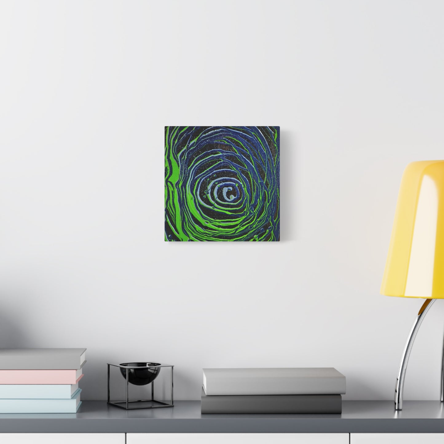 Abstract Green Swirl Matte Canvas Art — Stretched 1.25" Wall Décor