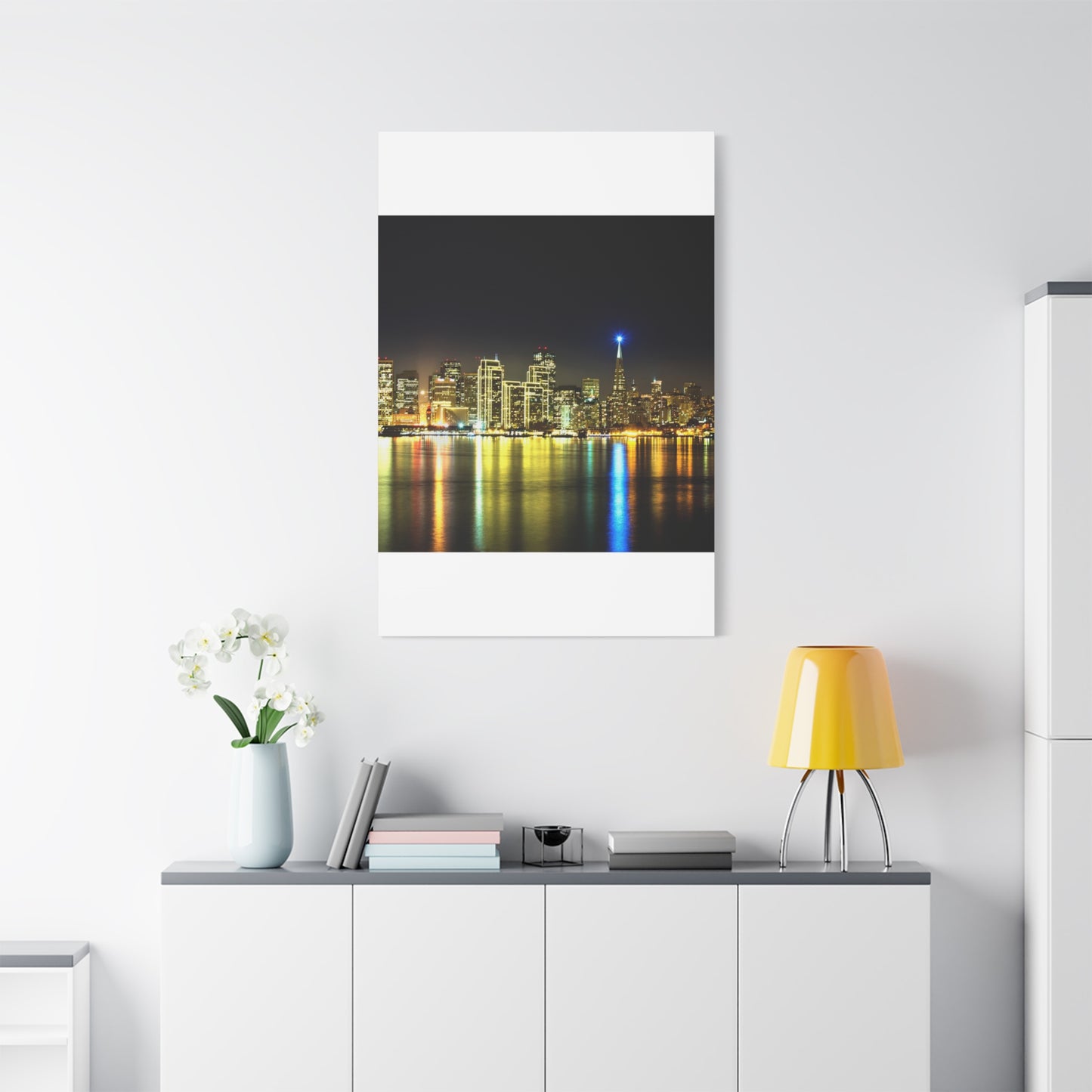 San Francisco Night Skyline Matte Canvas Print — Stretched 1.25"