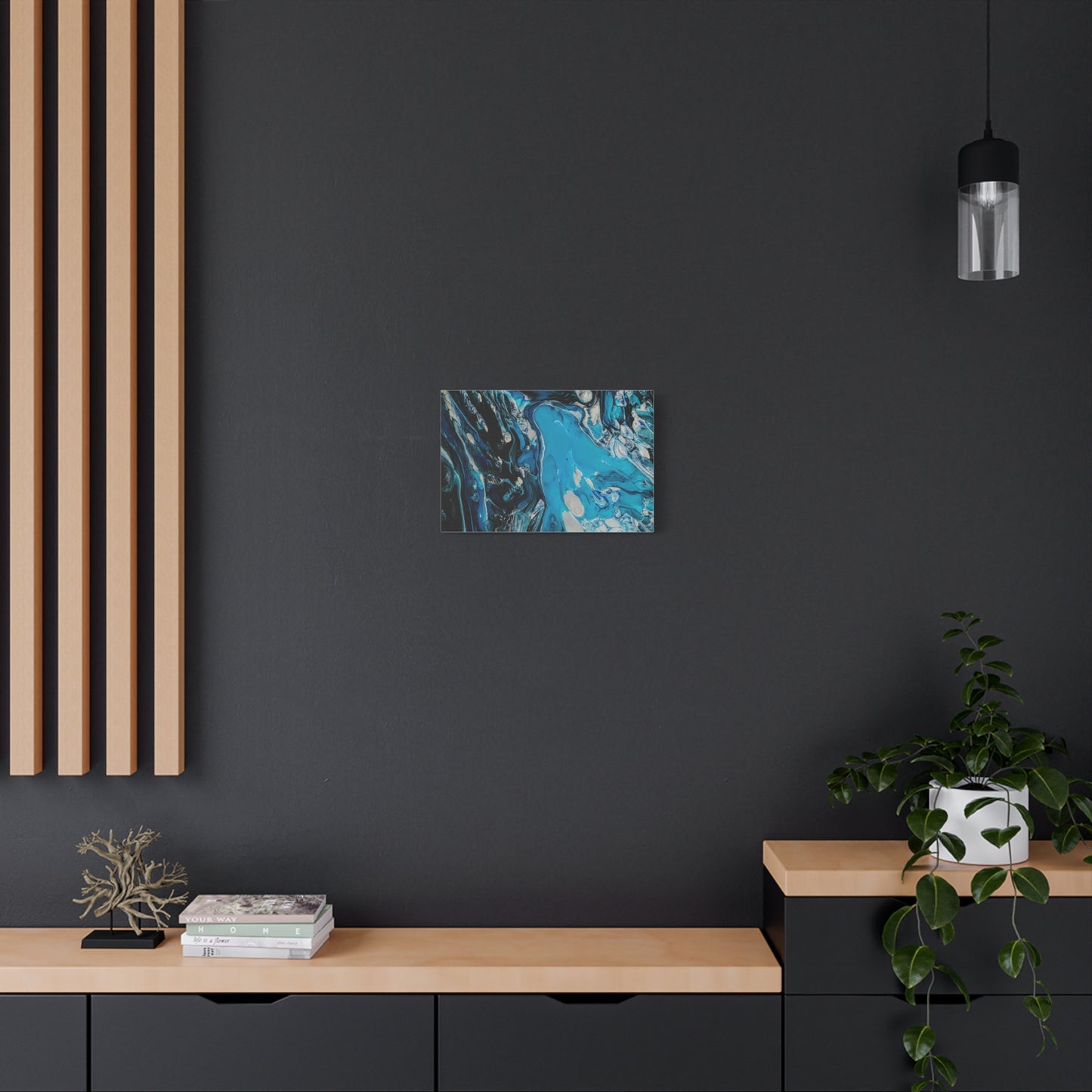 Blue Ocean Abstract Matte Canvas Print — Stretched Wall Art