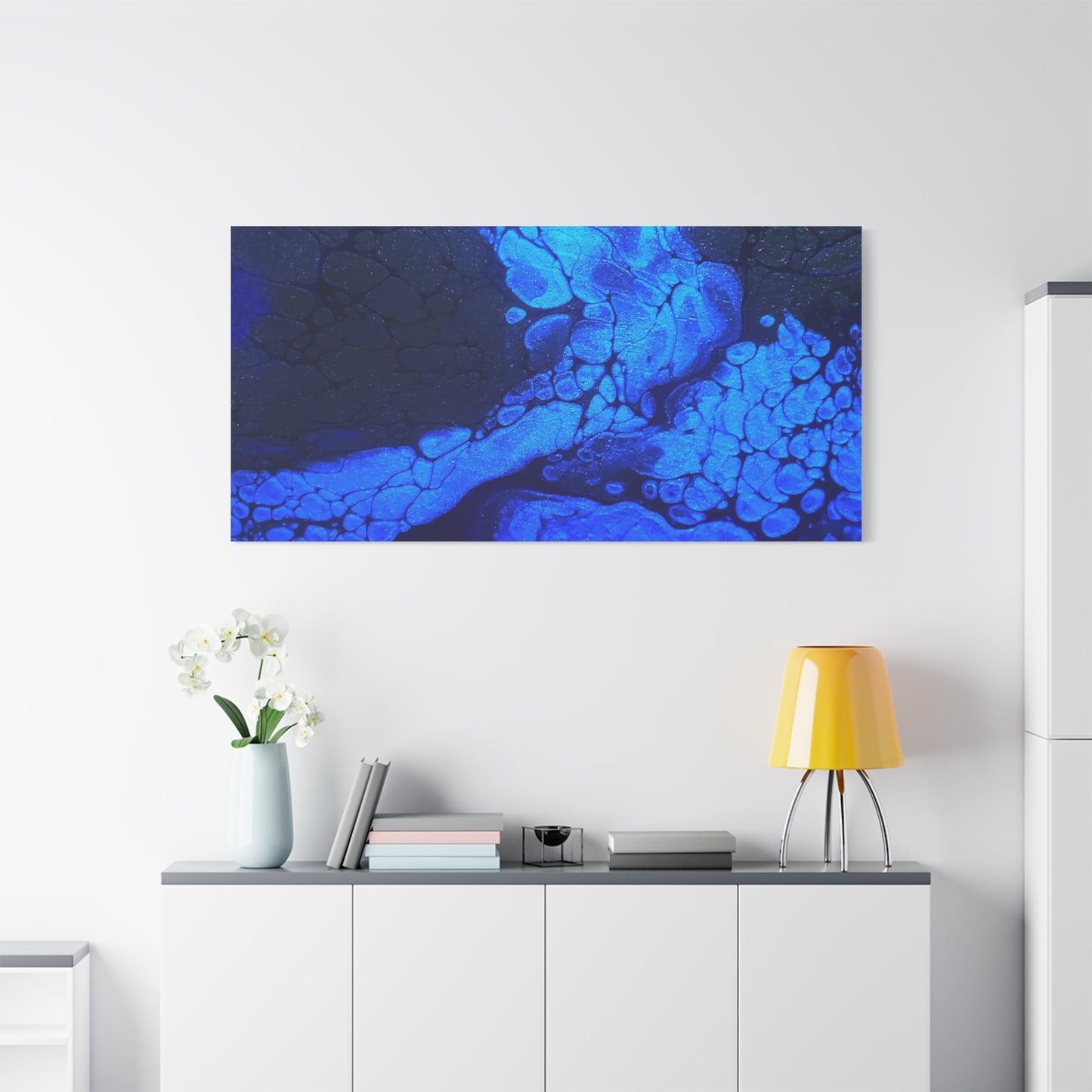 Abstract Blue Ocean Canvas Print — Matte Stretched Wall Art
