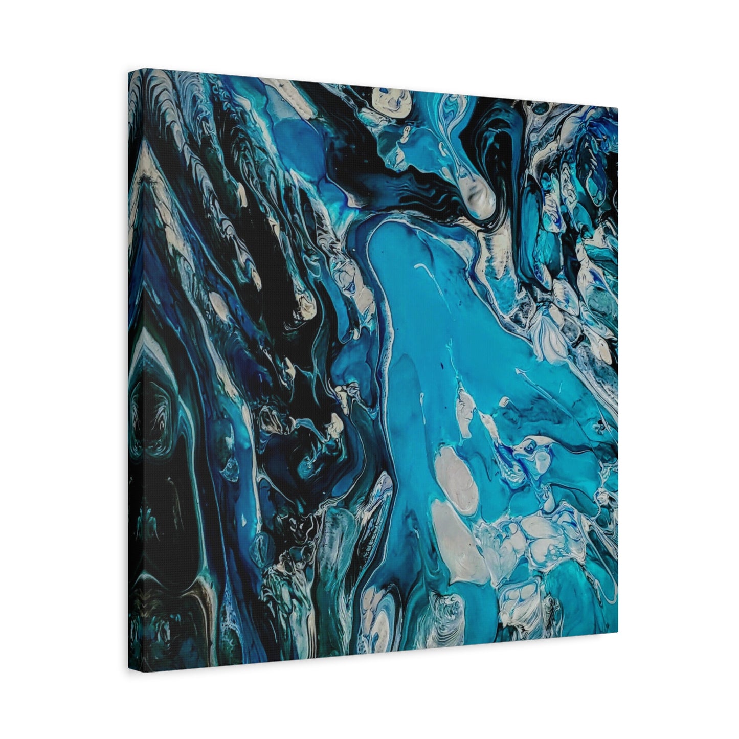 Blue Ocean Abstract Matte Canvas Print — Stretched Wall Art