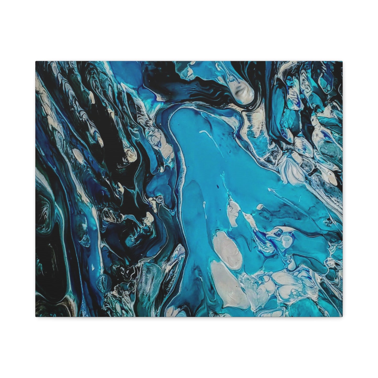 Blue Ocean Abstract Matte Canvas Print — Stretched Wall Art