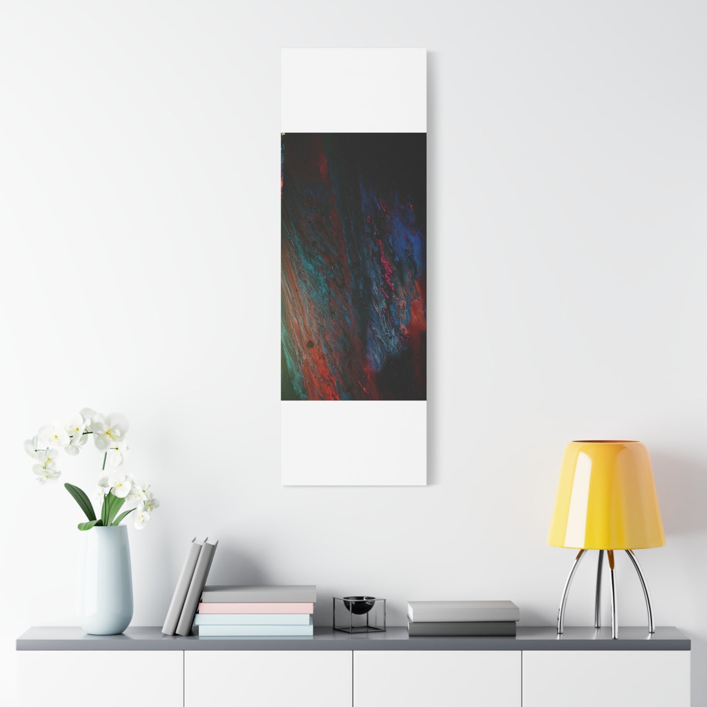 Abstract Fluid Art Canvas Wall Art - Jupiter pour — Vibrant Ocean Night Matte Stretched Canvas