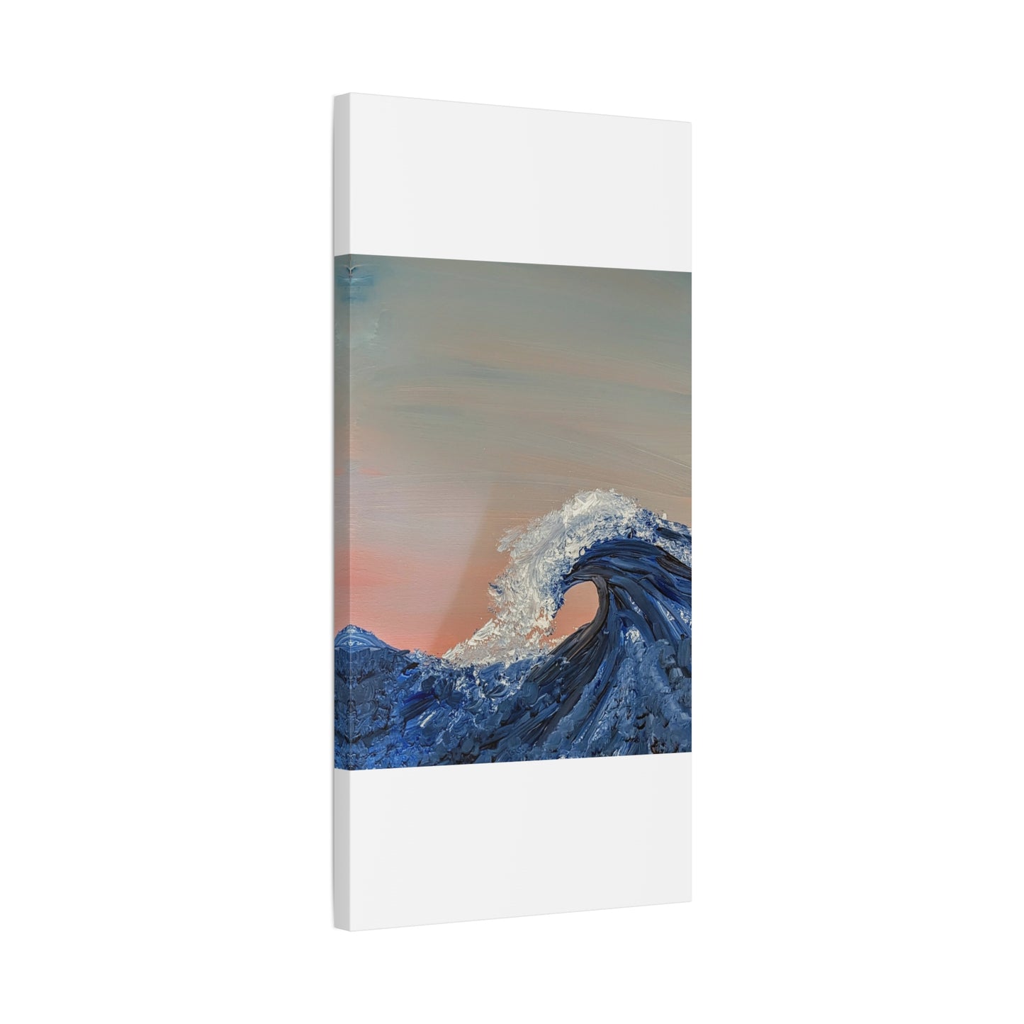 California_Coast - Ocean Wave Canvas Art — Blue Wave Seascape Matte Stretched Canvas
