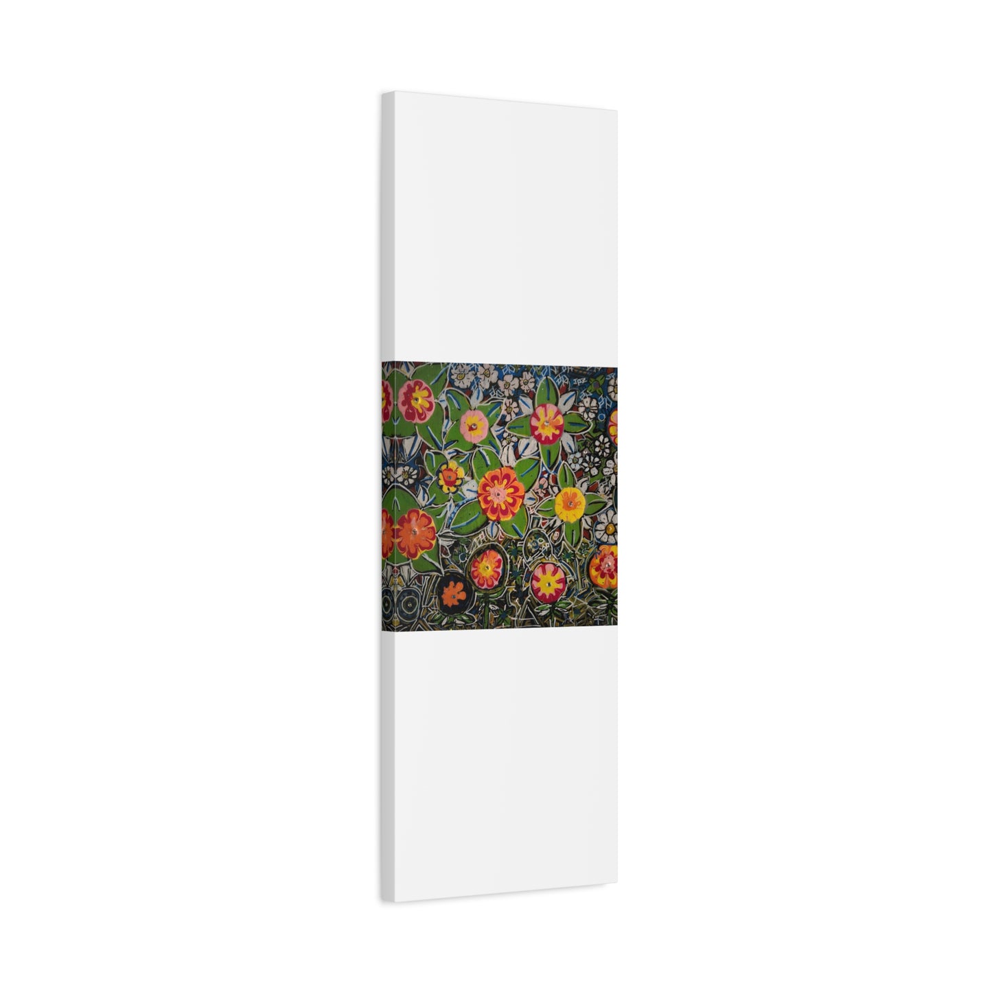 Urban_gardening-04 - Floral Pop Matte Stretched Canvas – Colorful Hand-Painted Garden Wall Art