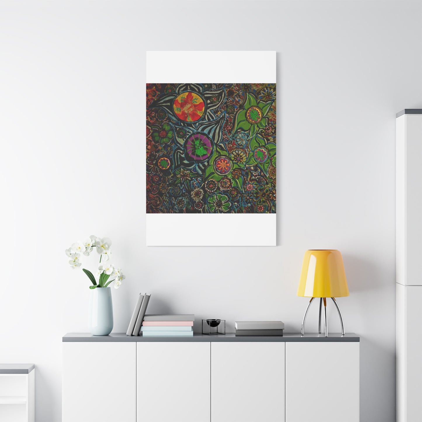Urban_gardening-03 - Psychedelic Floral Canvas Print — Vibrant Abstract Garden Wall Art