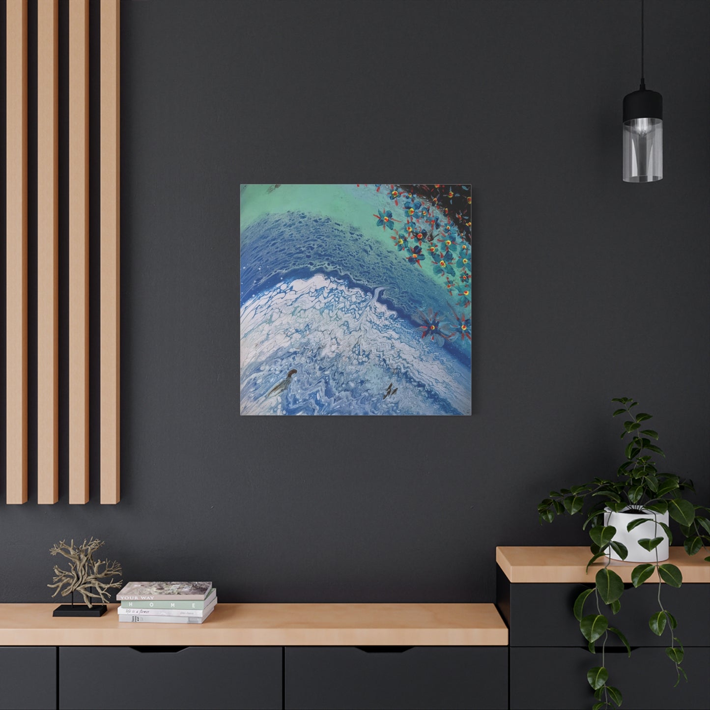 floetrol&flowers - Abstract Matte Canvas Print — Floral Accents Stretched Wall Art