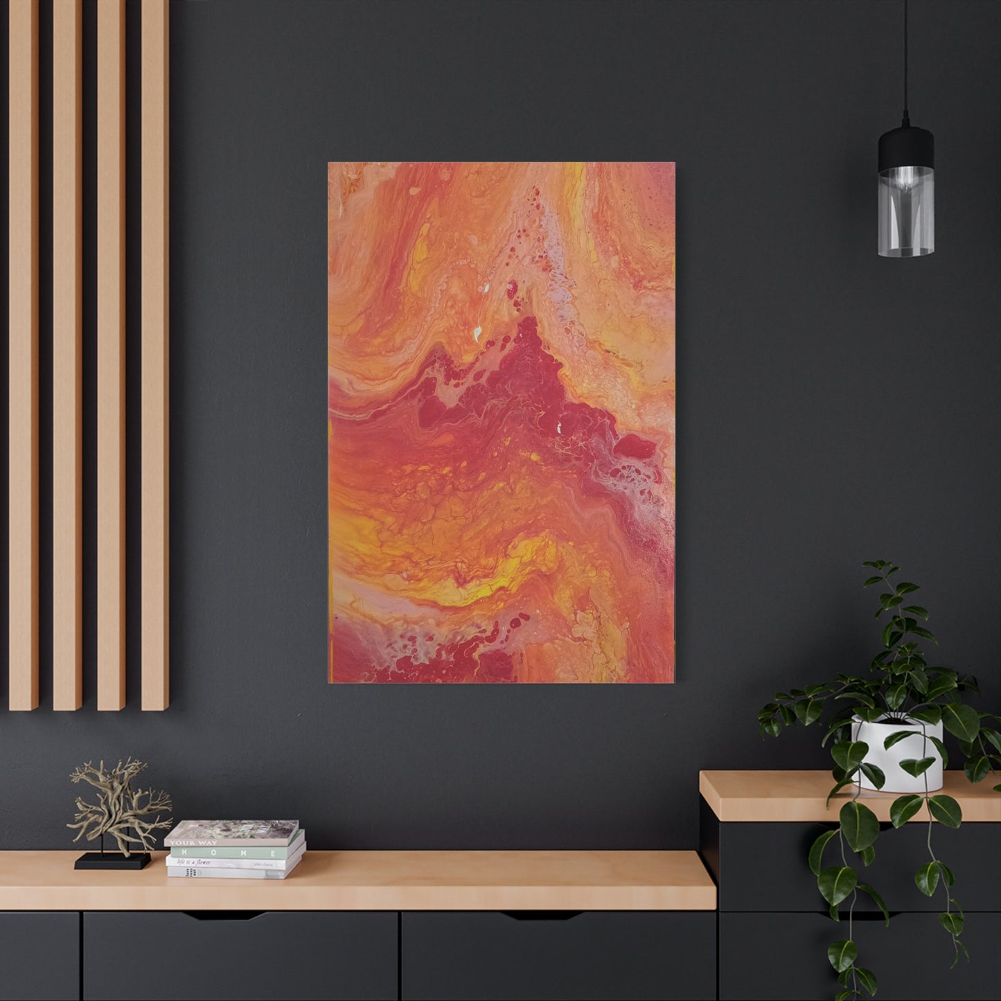 Abstract Pepto Popured - Sunset Swirl Matte Canvas Art - Stretched 1.25"