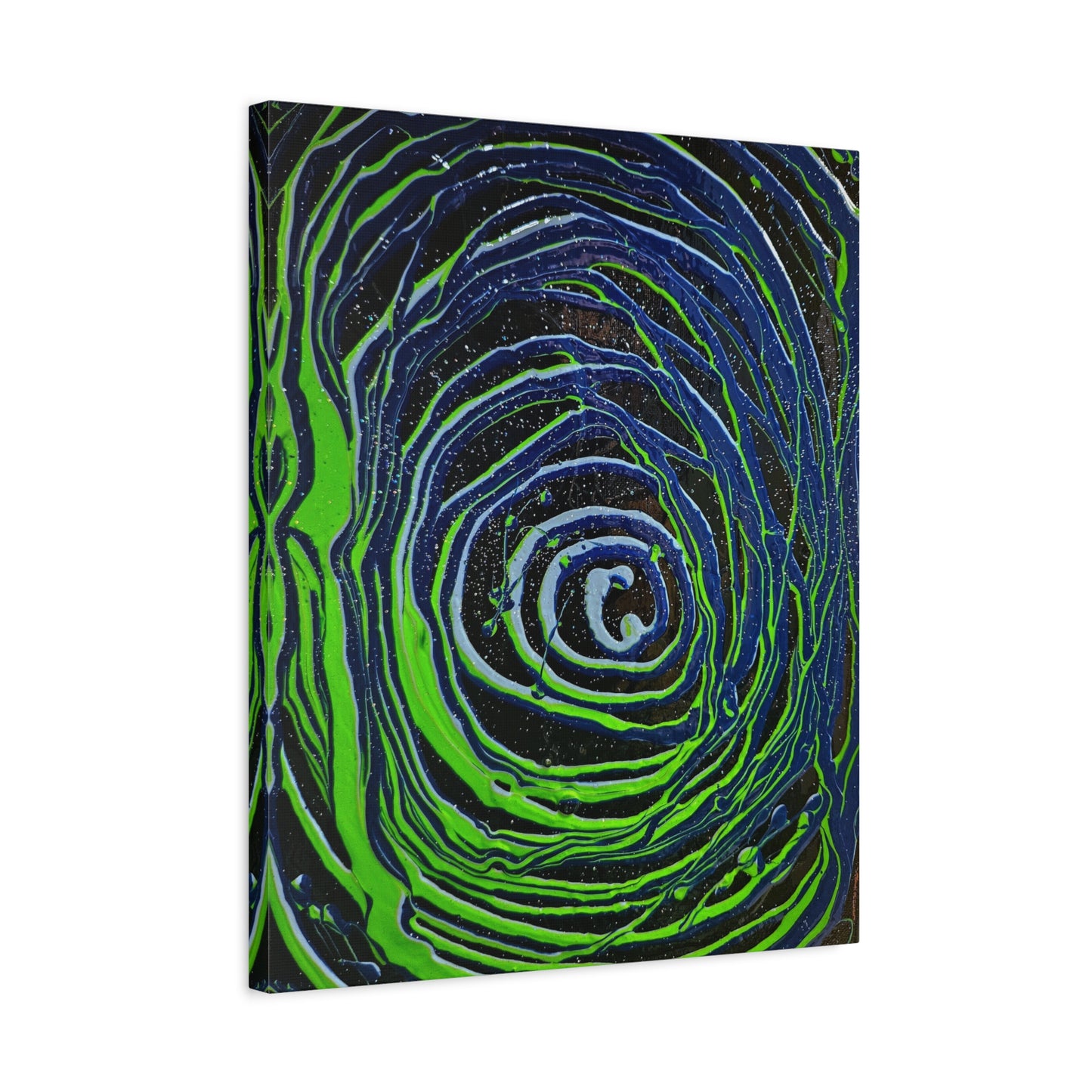 Abstract Green Swirl Matte Canvas Art — Stretched 1.25" Wall Décor