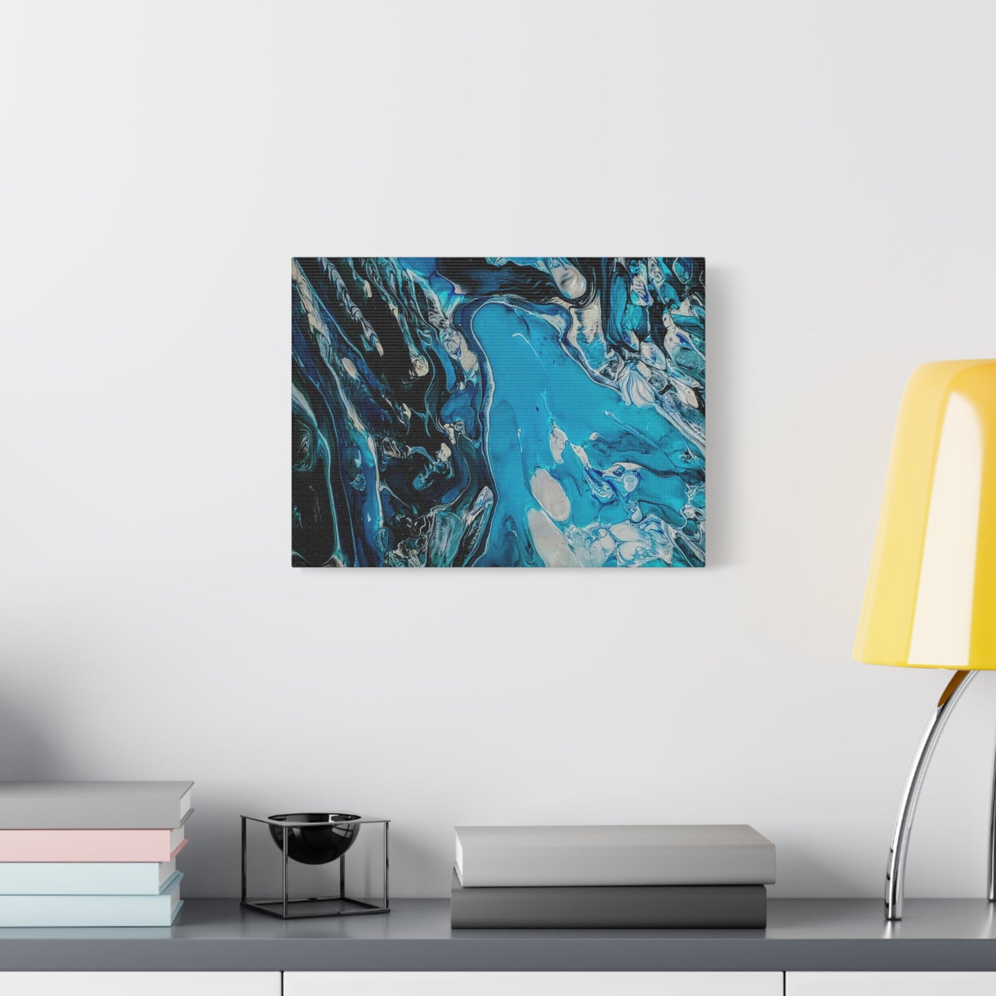 Blue Ocean Abstract Matte Canvas Print — Stretched Wall Art