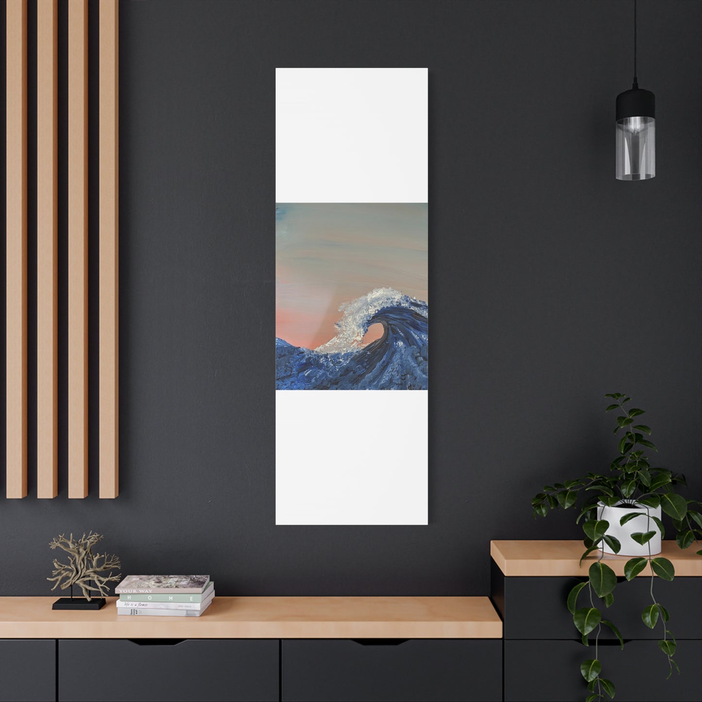 California_Coast - Ocean Wave Canvas Art — Blue Wave Seascape Matte Stretched Canvas